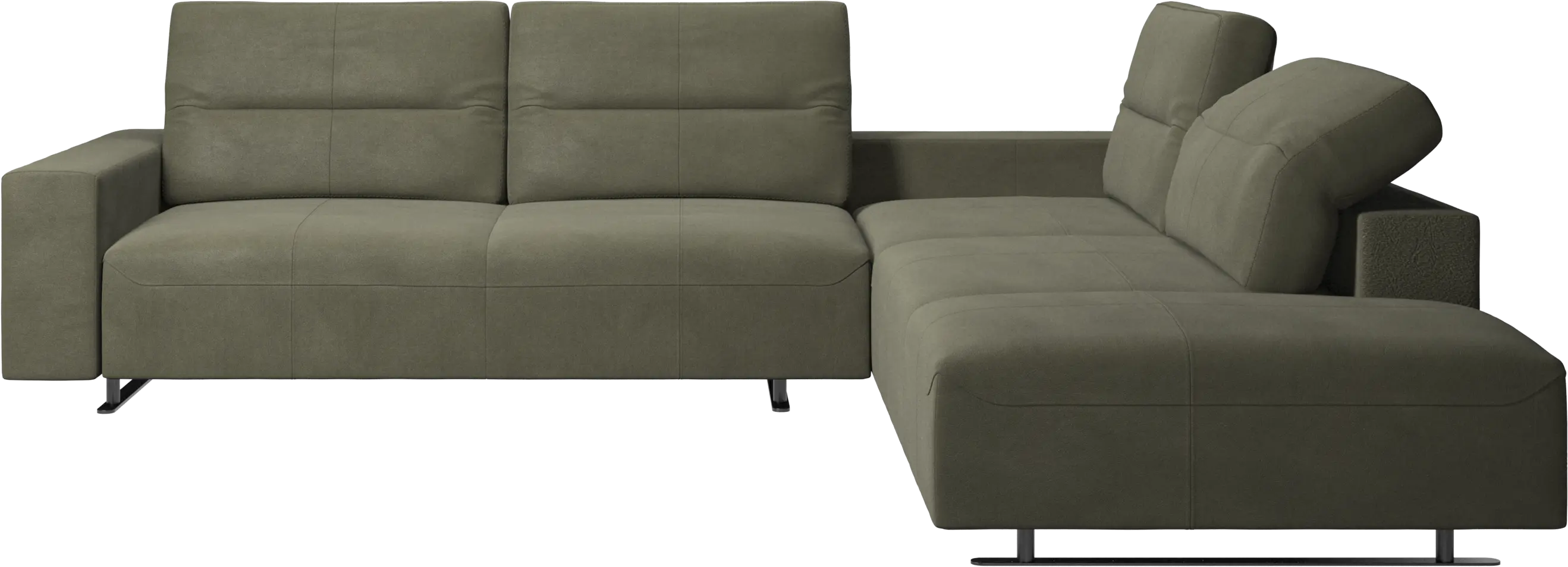 Hampton corner sofa with adjustable back and storage on left side