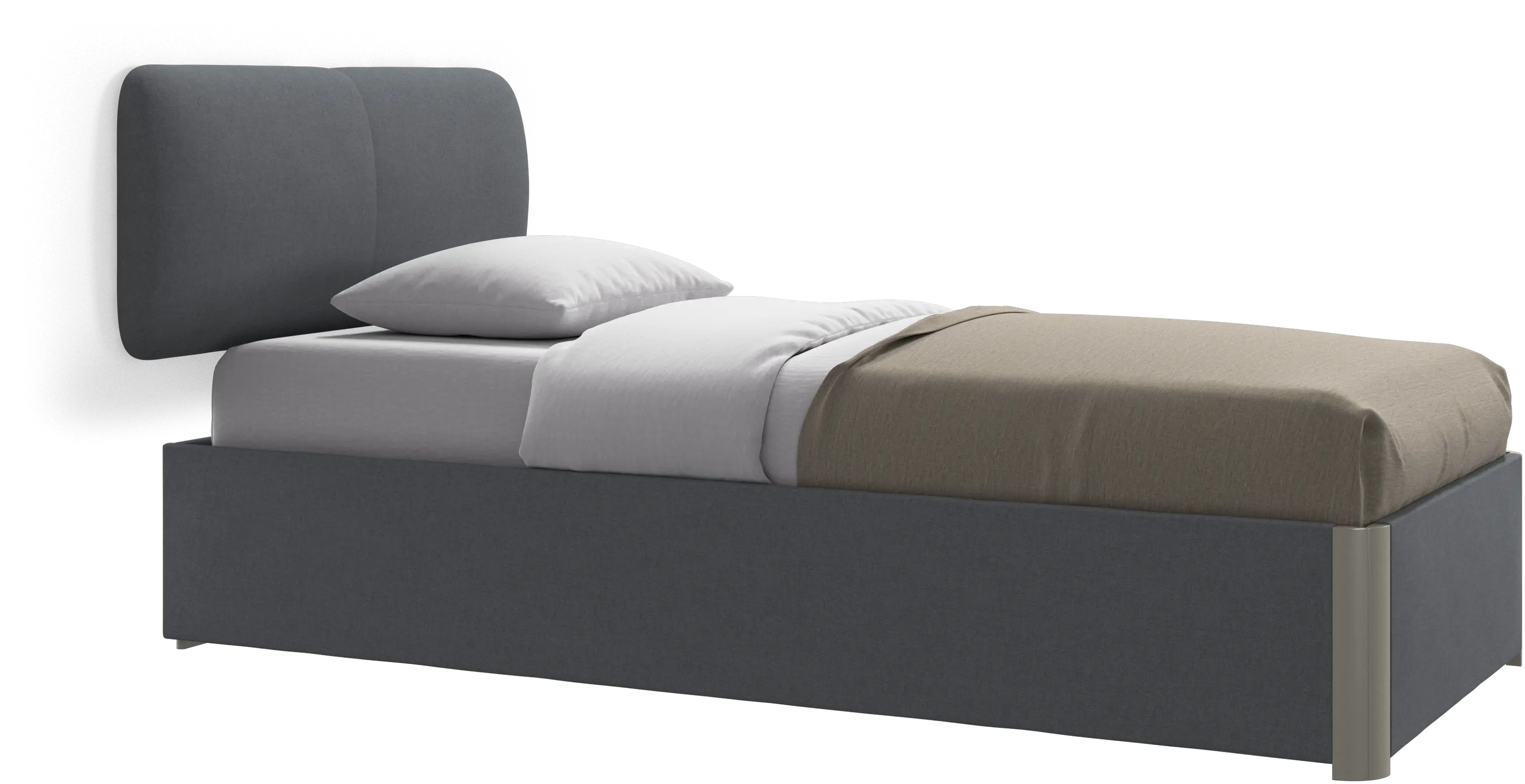 Element cama, cabecero montado en la pared, con láminas y solución de almacenamiento, excl. colchón