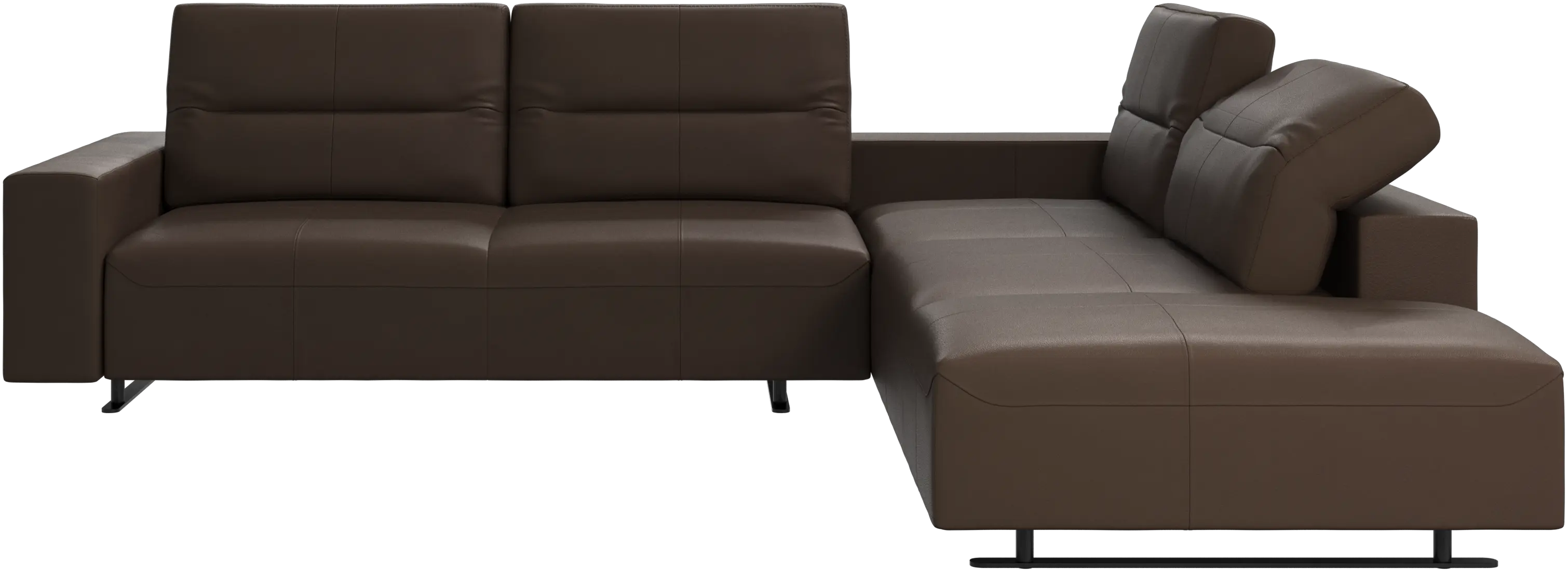 Hampton corner sofa with adjustable back and lounging unit