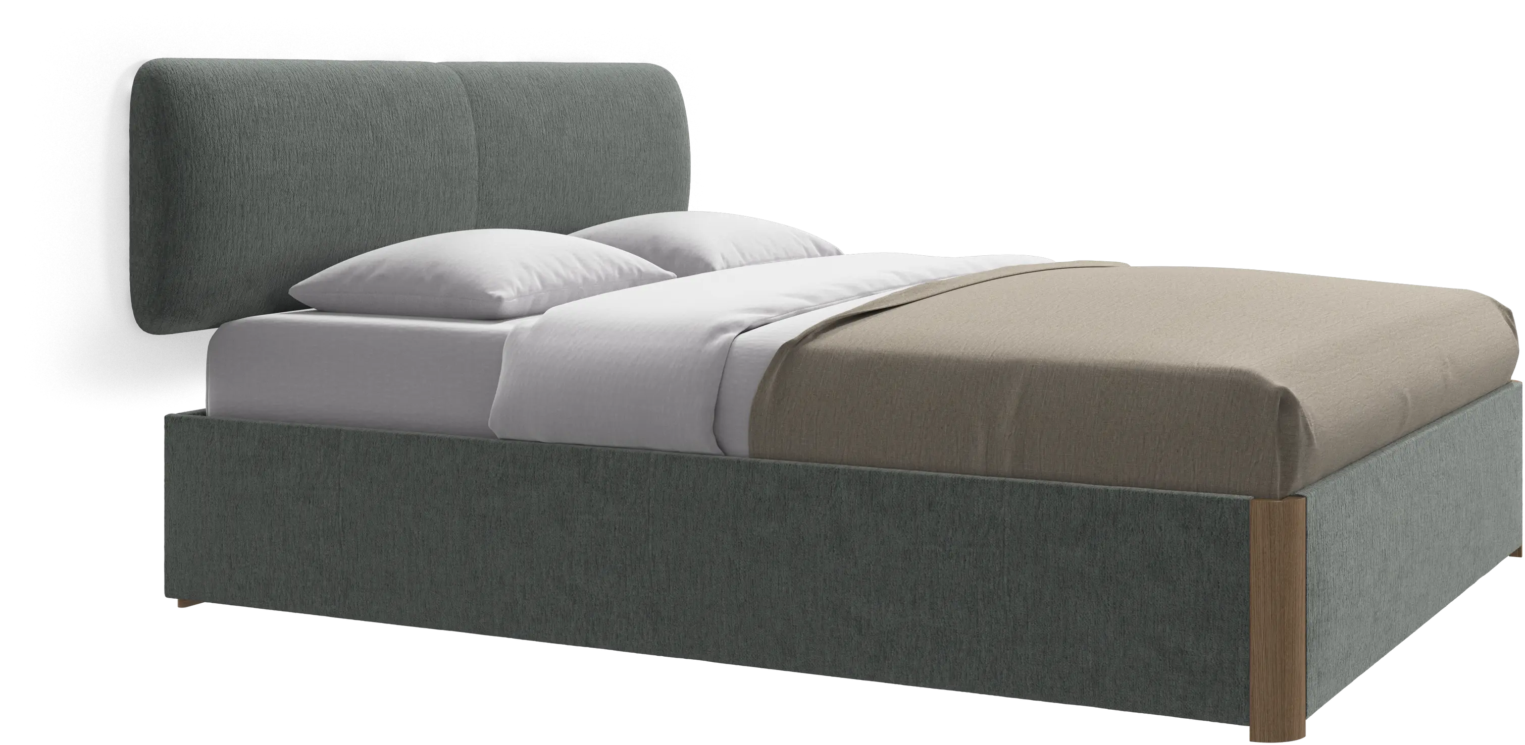 Element bed, wall-mounted headboard, with slats and storage solution, excl. mattress