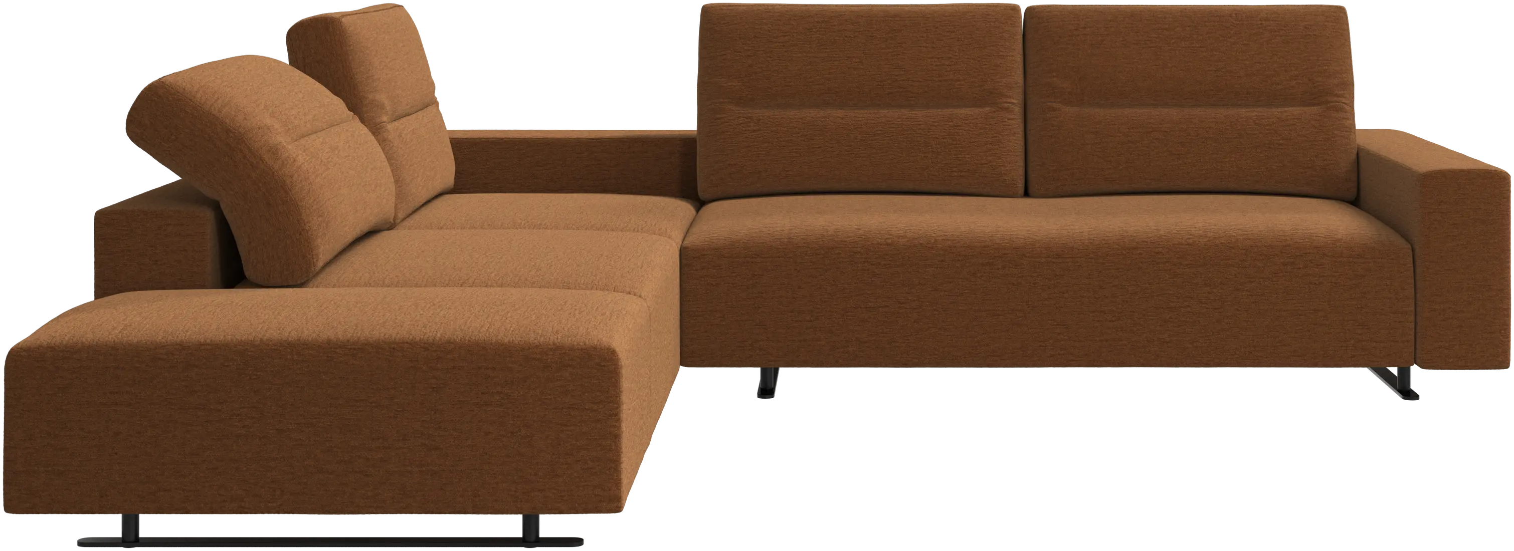 Hampton corner sofa with adjustable back and storage on right side