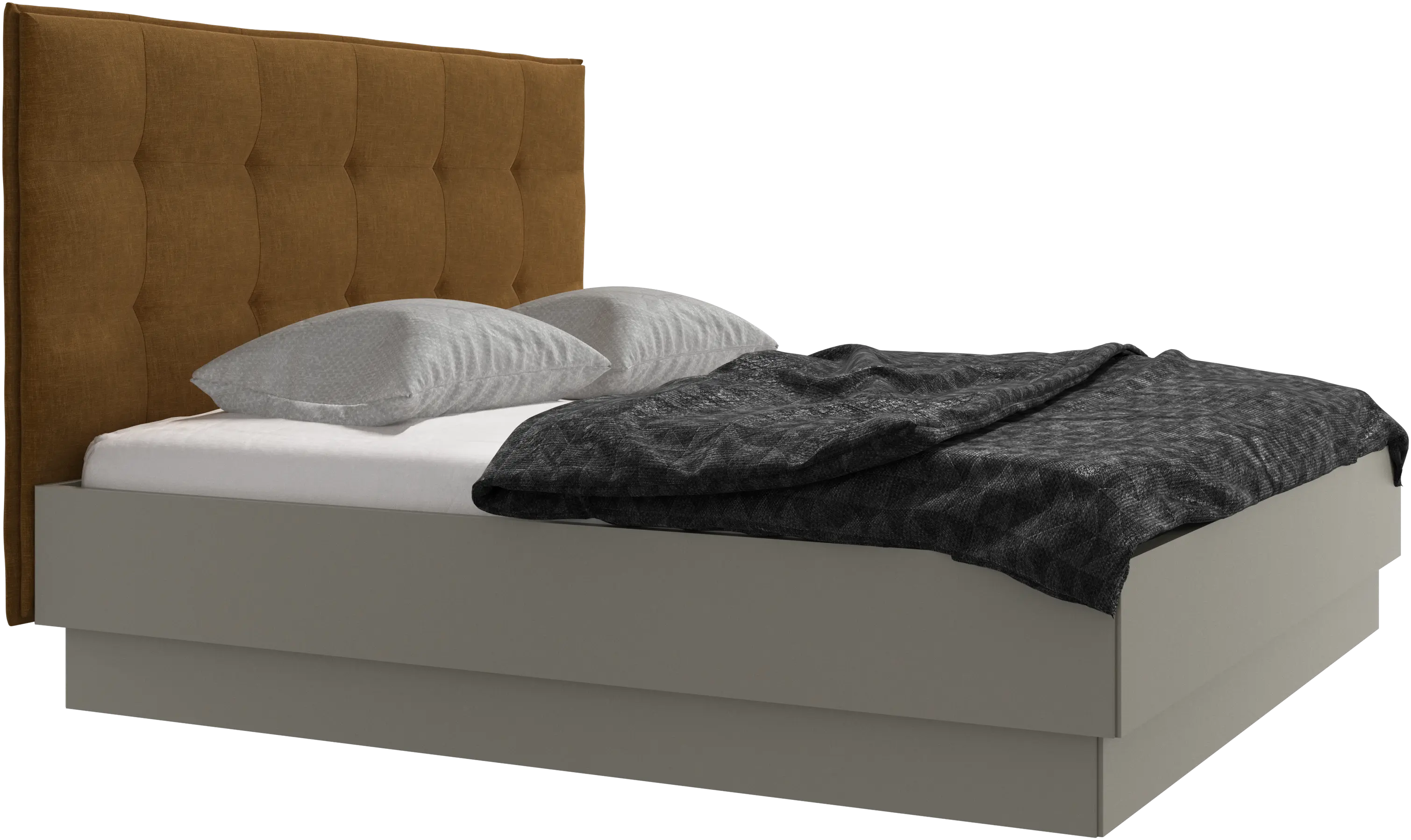 Lugano storage bed with lift-up frame and slats, excl. mattress