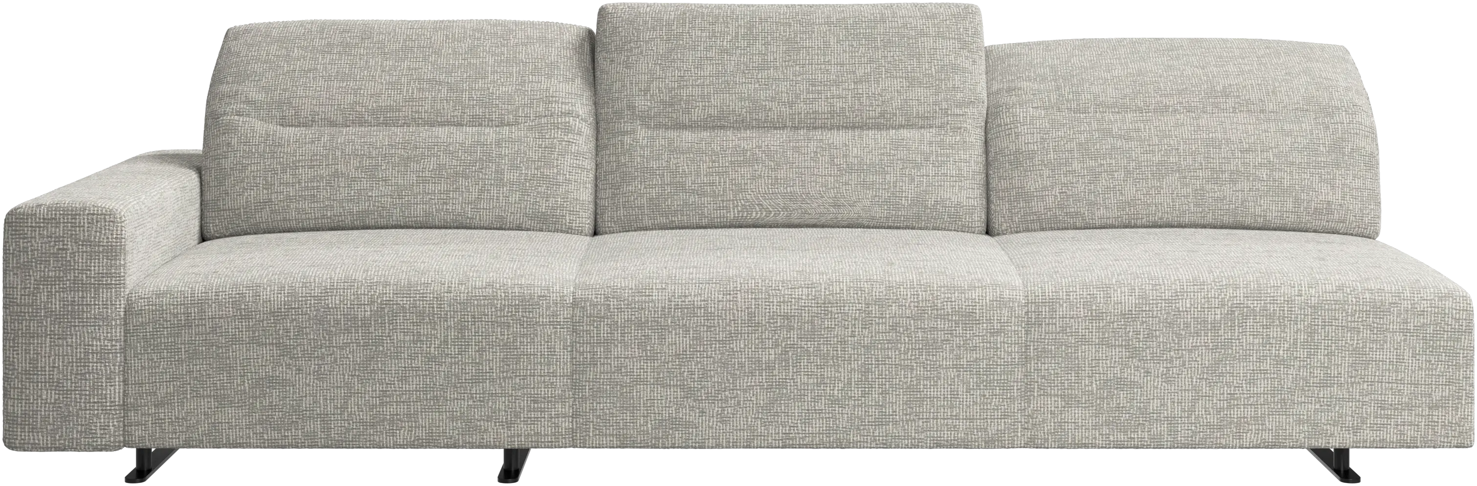Hampton sofa with adjustable back and storage on the left side