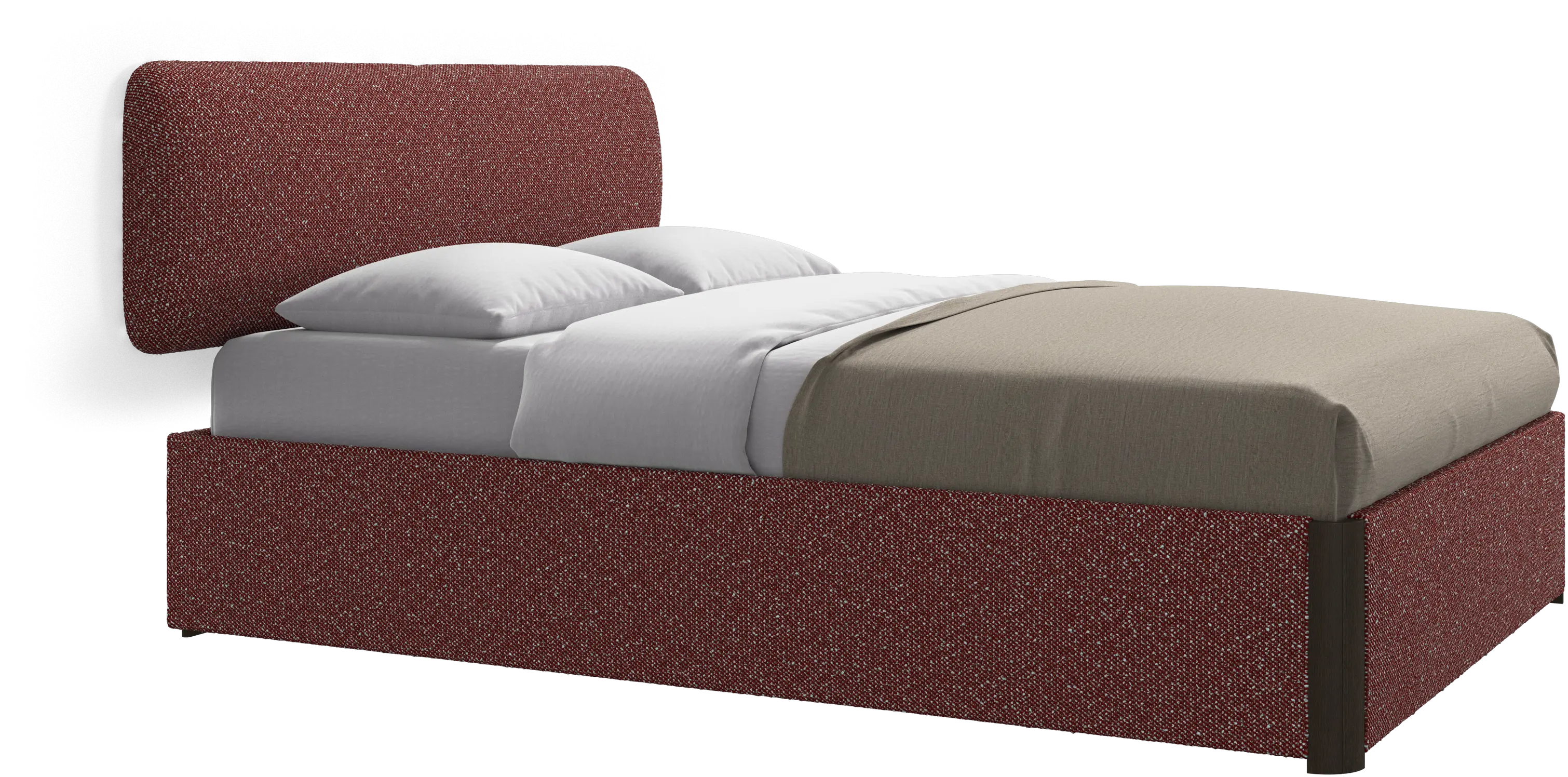 Element bed, wall-mounted headboard, with slats and storage solution, excl. mattress