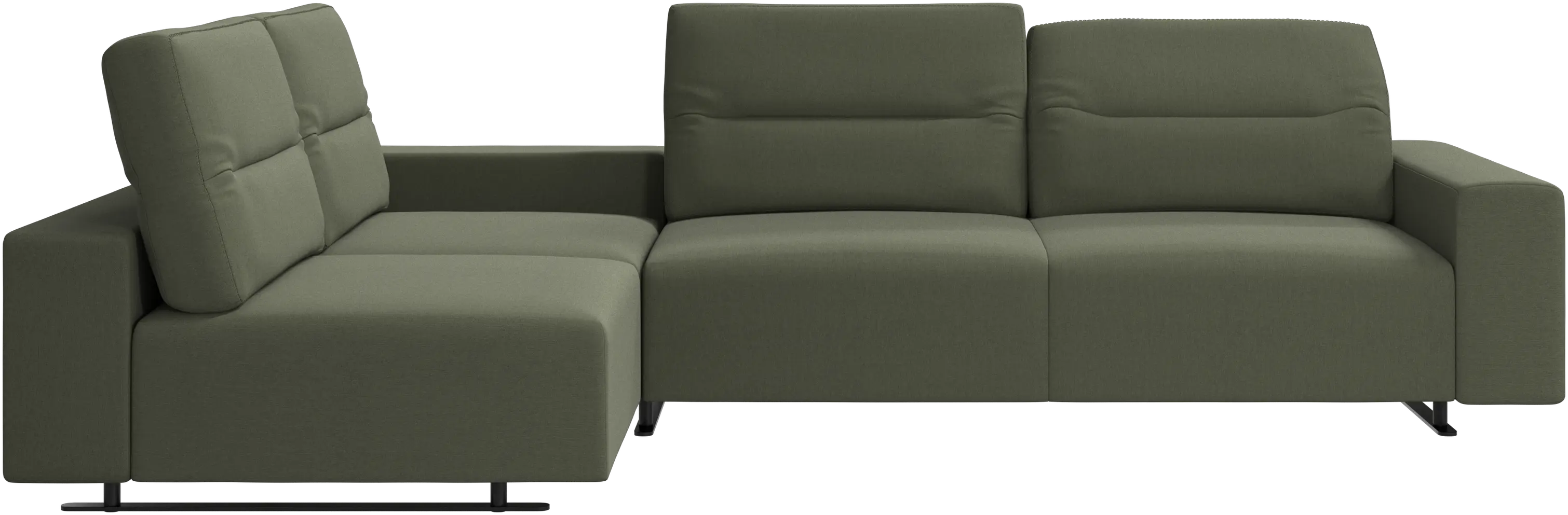 Hampton corner sofa with adjustable back and storage on right side