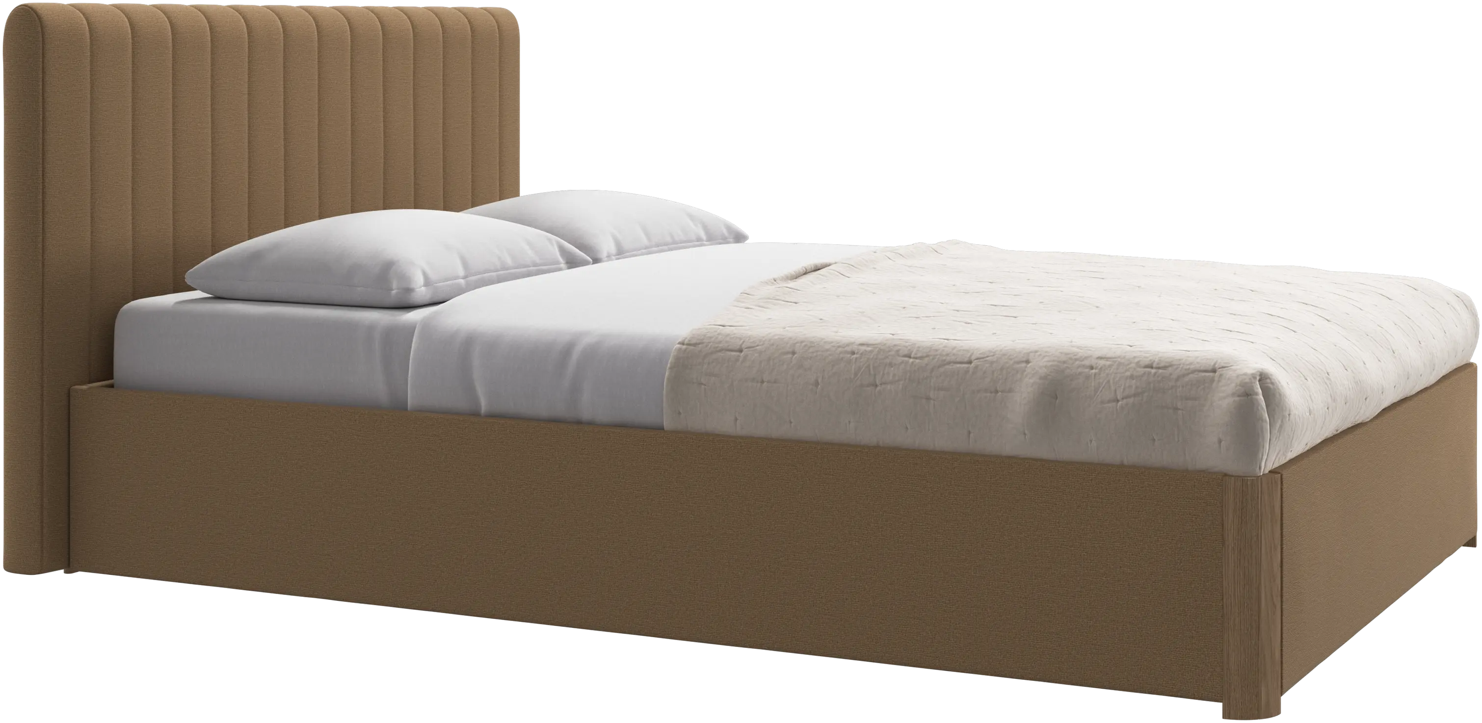 Element bed, bed-mounted headboard, with slats and storage solution, excl. mattress