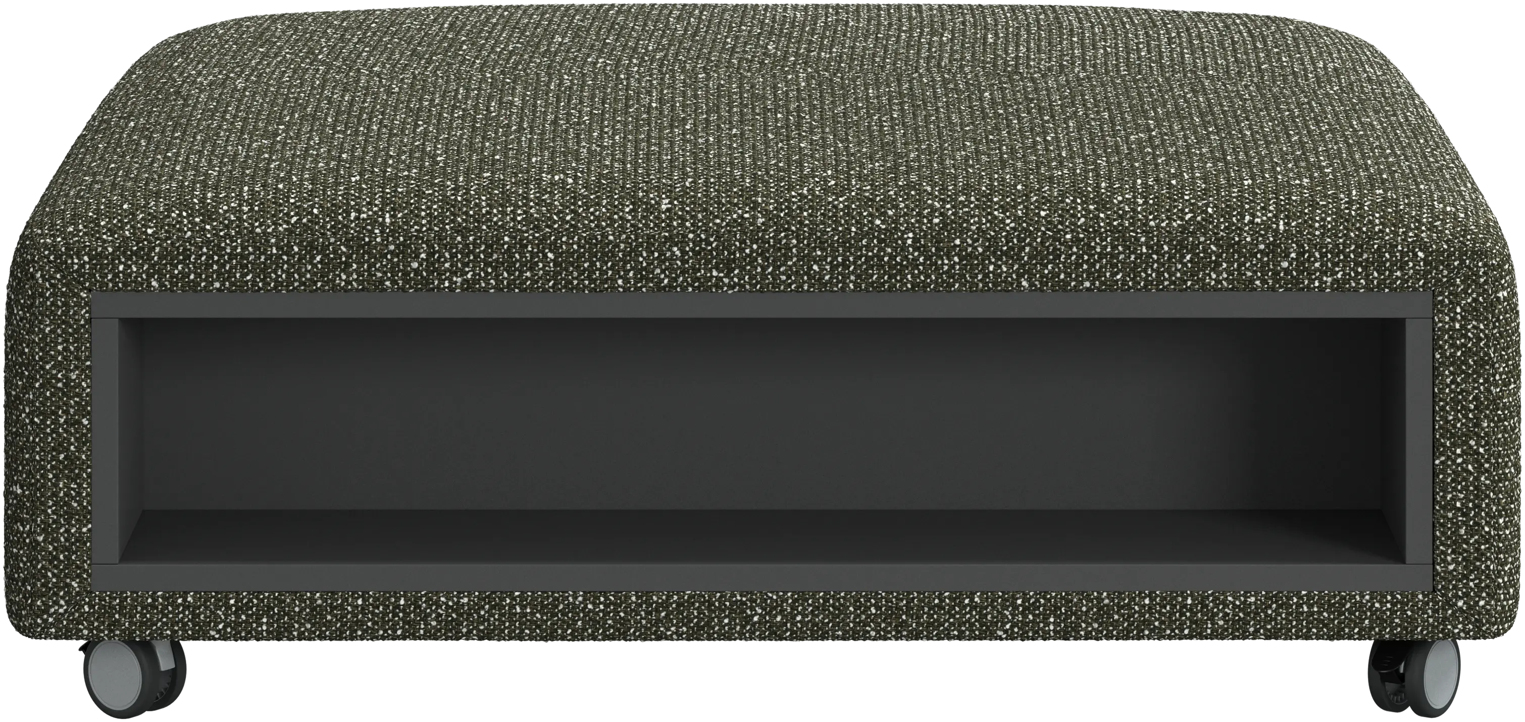 Hampton footstool on wheels with storage left and right sides