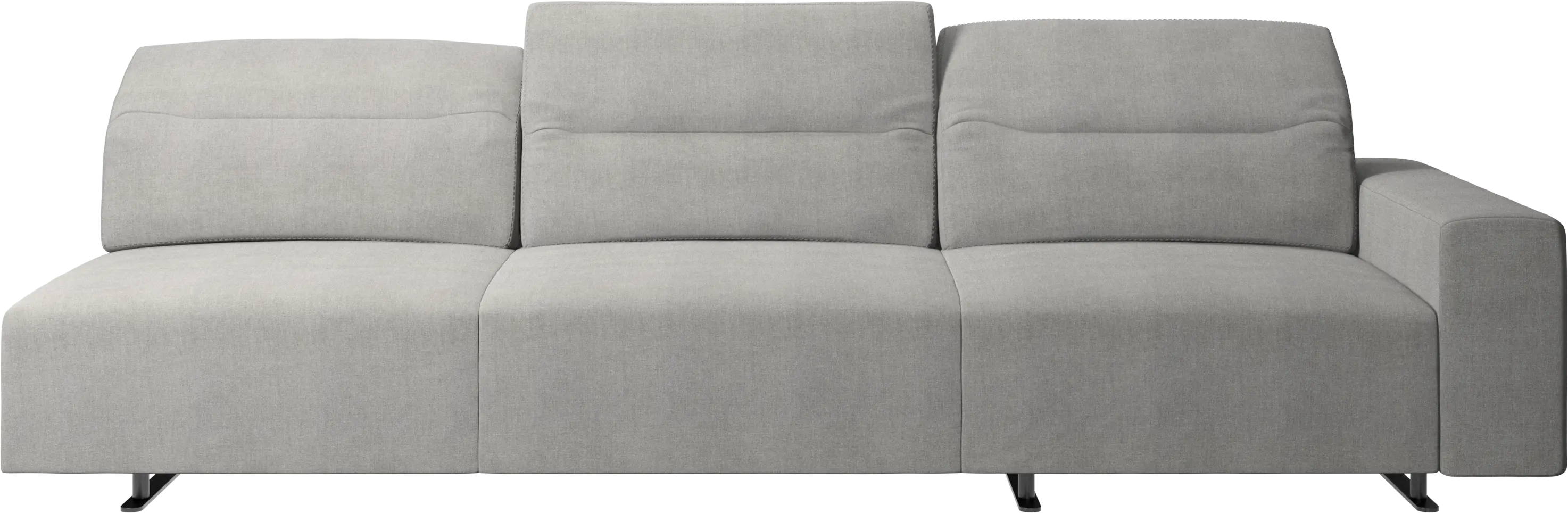 Hampton sofa with adjustable back and storage on the right side