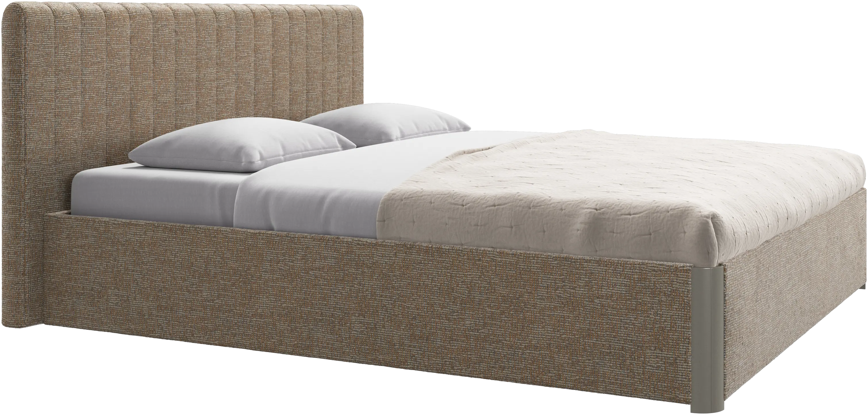 Element bed, bed-mounted headboard, with slats and storage solution, excl. mattress