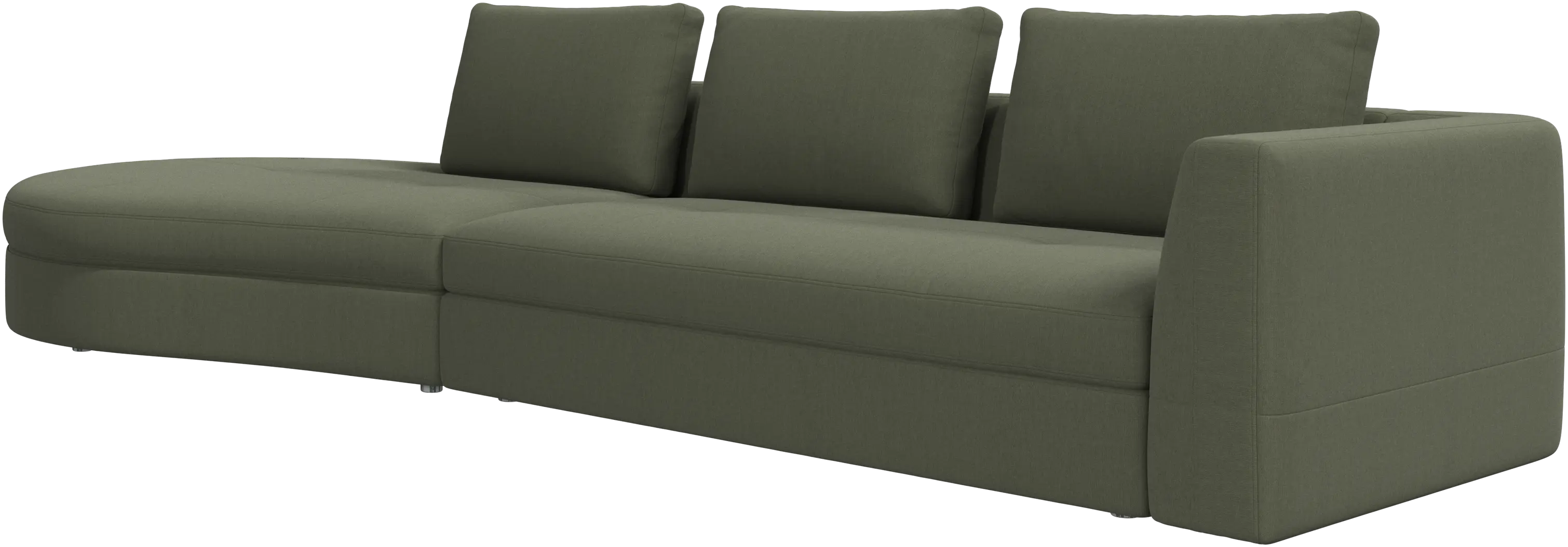 Bergamo sofa with round lounging unit, left