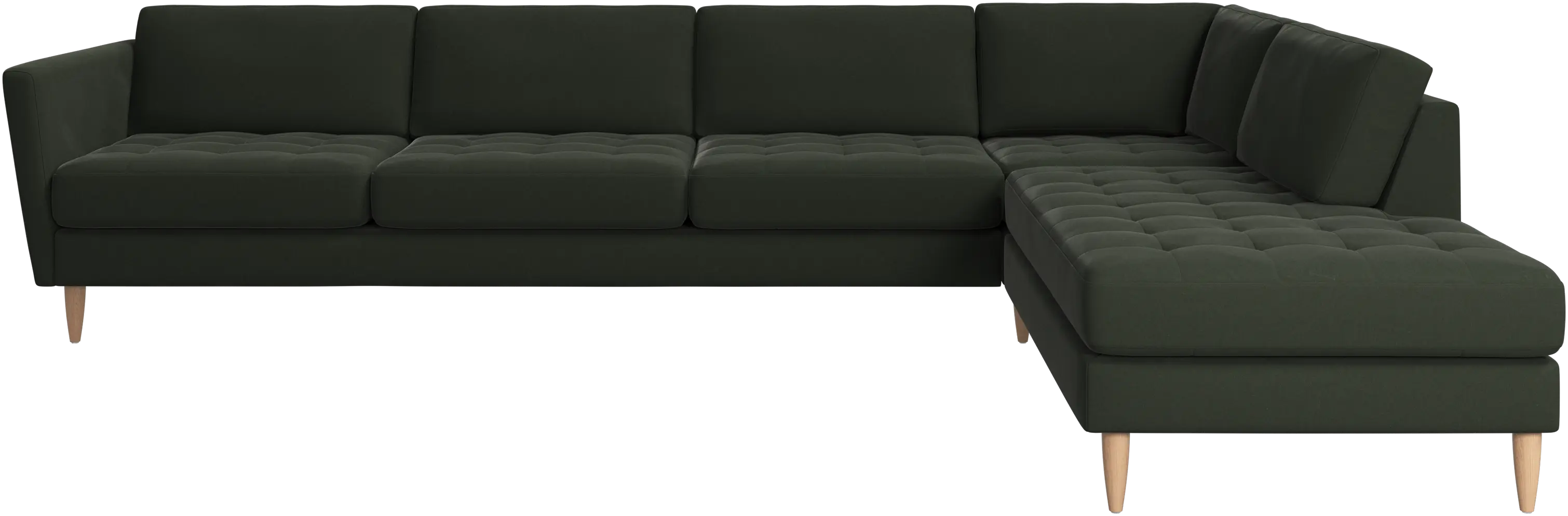Osaka corner sofa with lounging unit, tufted seat