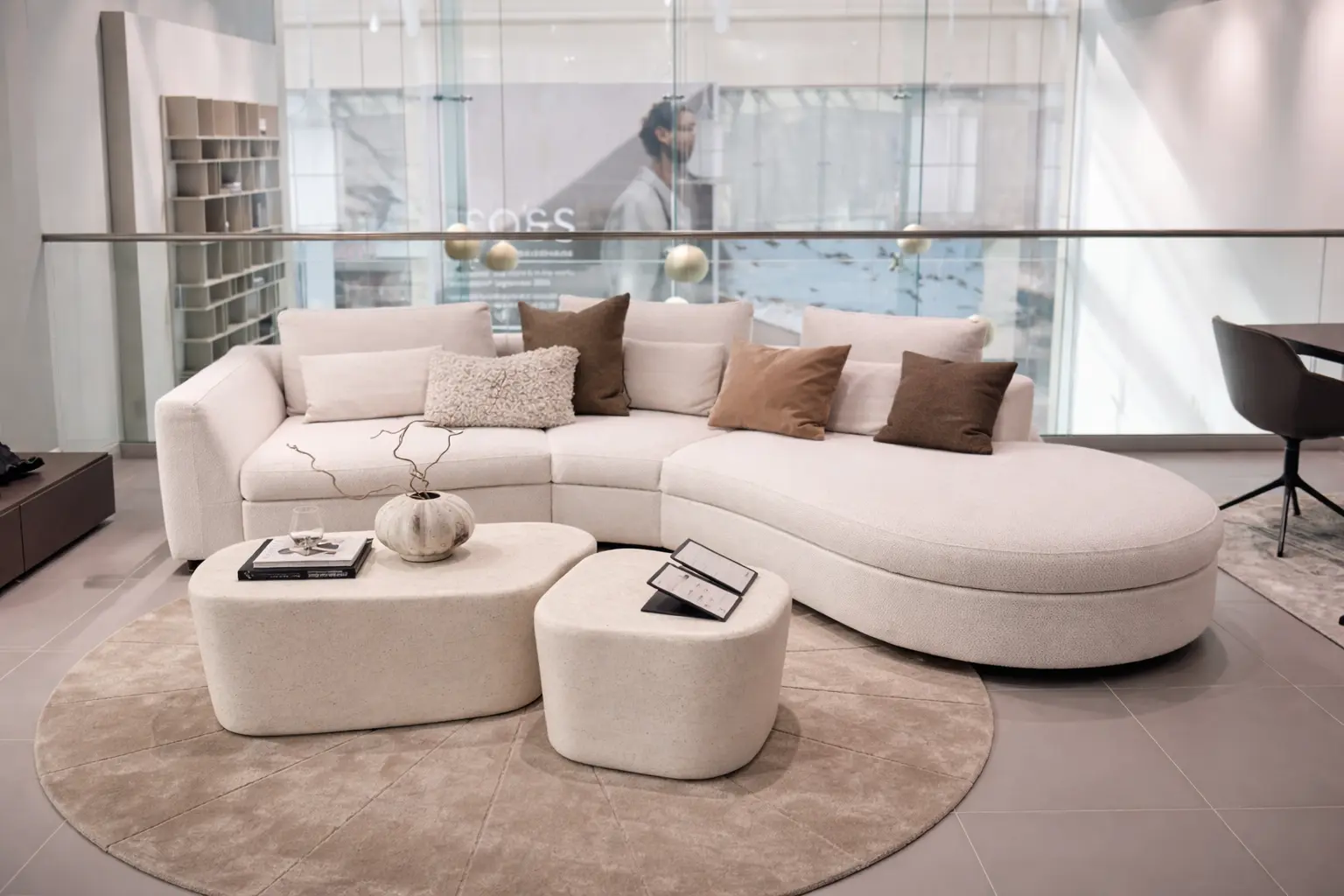 Sofas Bergamo Sofa with Round Lounging Unit, RIGHT (SFCHI044) 50 % OFF SAVE £4725