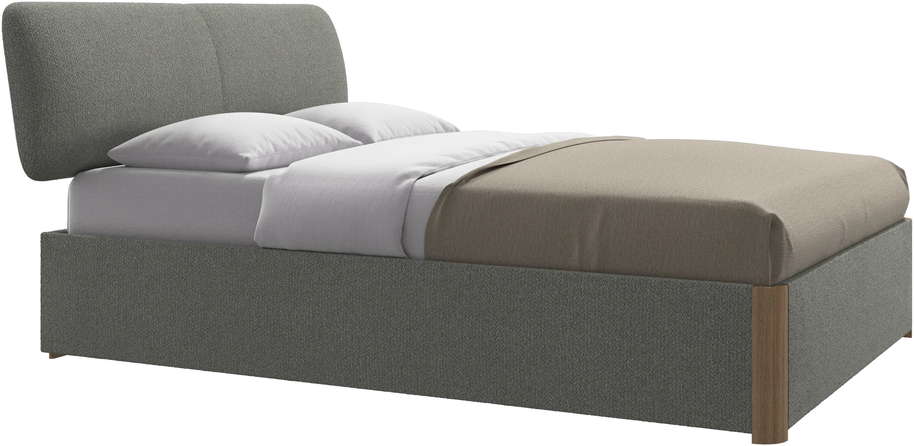 Element bed, bed-mounted headboard, with slats and storage solution, excl. mattress