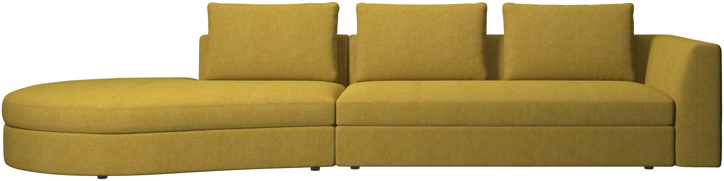 Bergamo zitbank met ronde lounging unit, links
