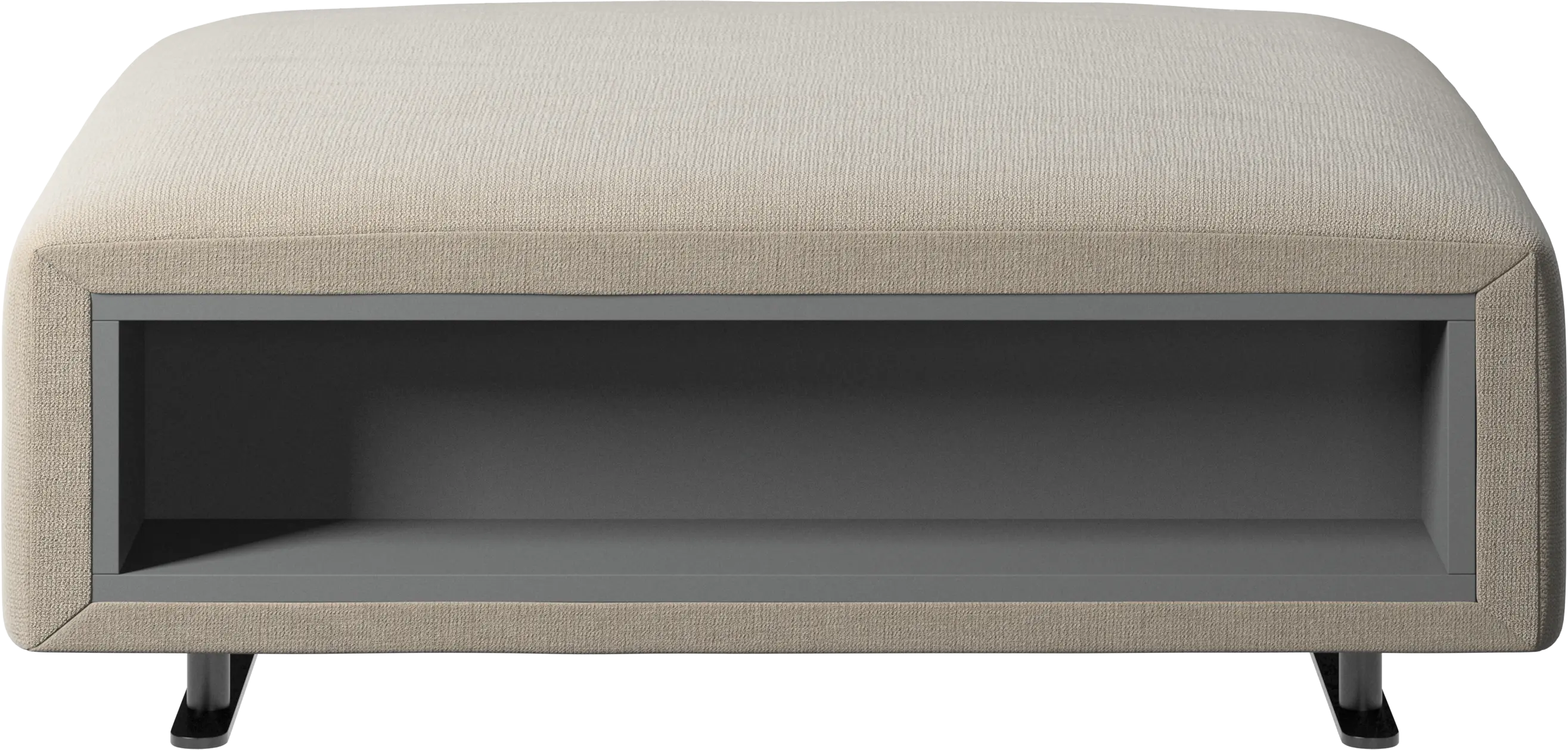 Hampton footstool with storage left and right sides