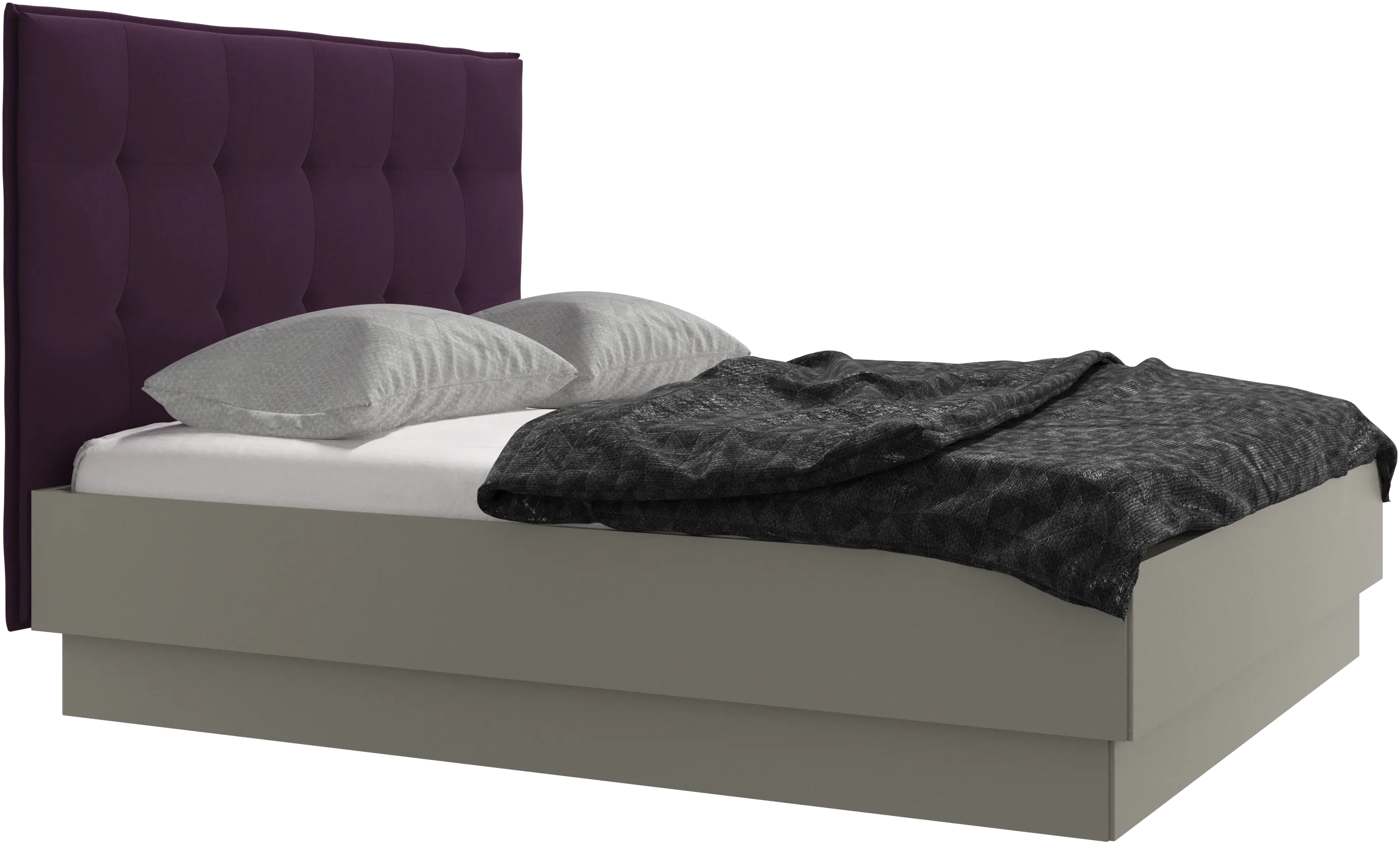 Cama con canapé Lugano, estructura elevable y tablado, no incluye colchón