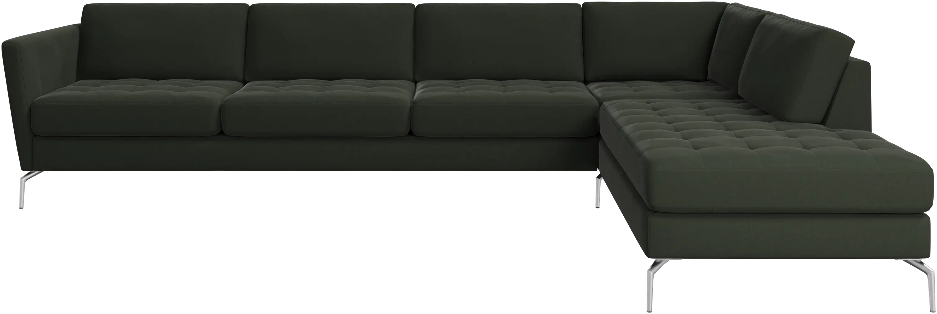 Osaka corner sofa with lounging unit, tufted seat