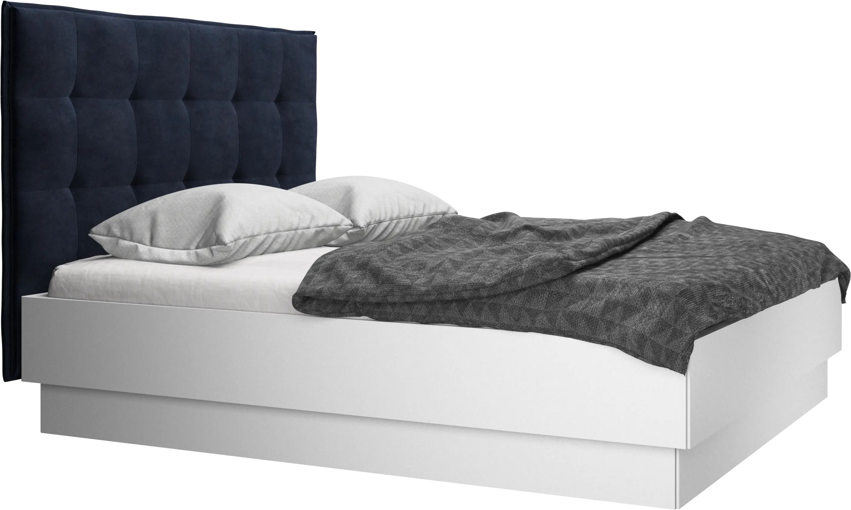 Lit Lugano avec rangement intégré, sommier inclus, hors matelas