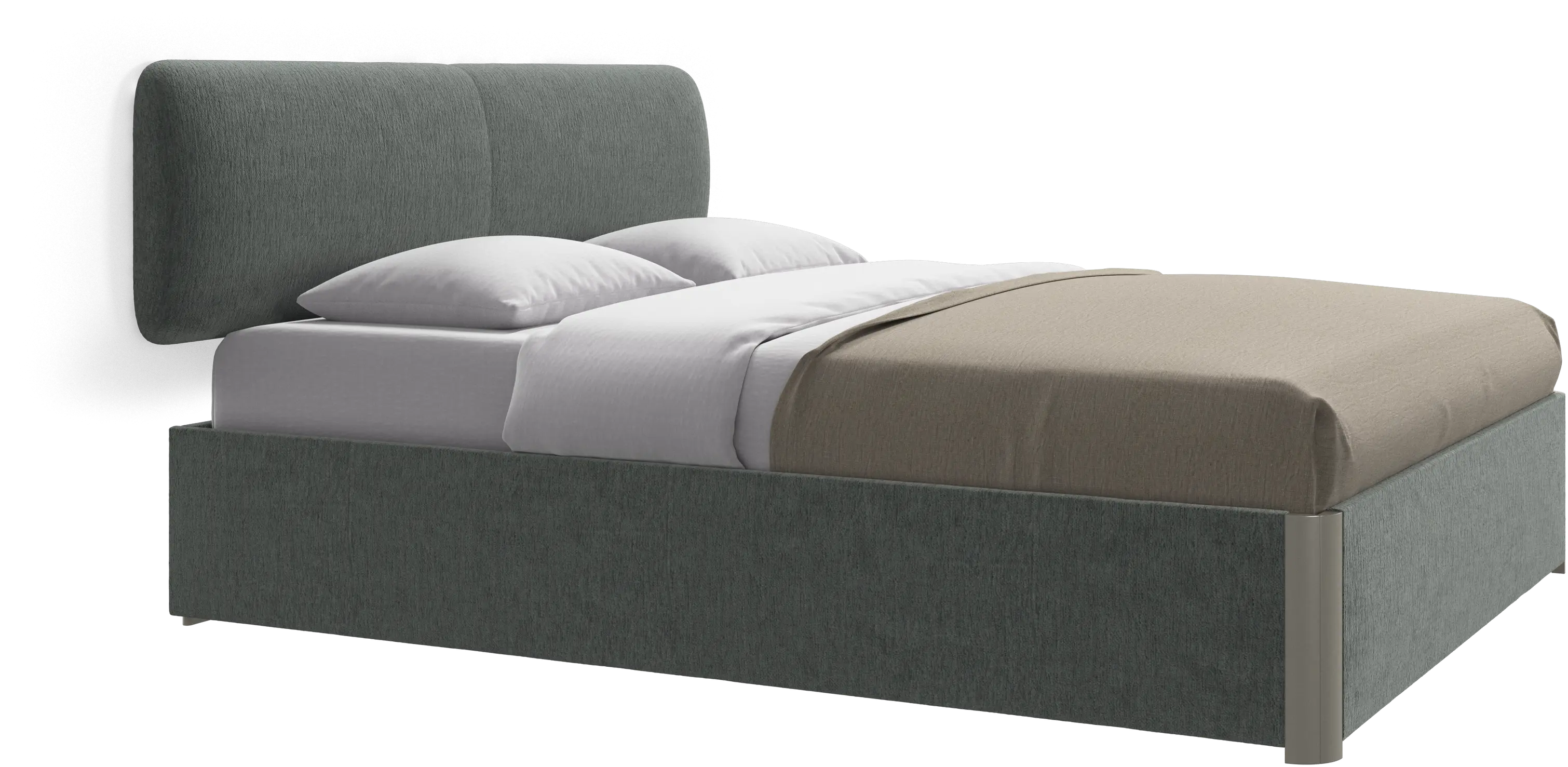 Element bed, wall-mounted headboard, with slats and storage solution, excl. mattress