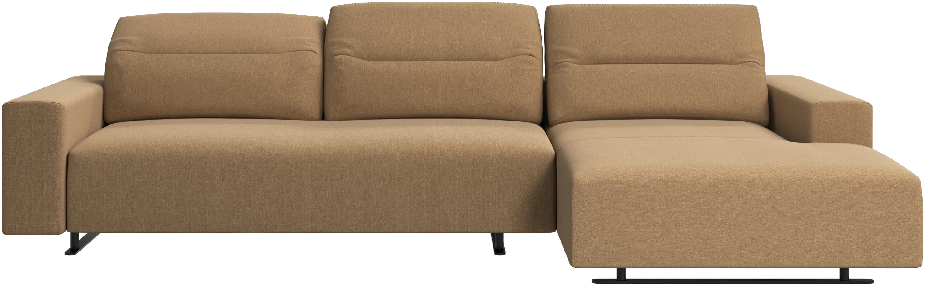 Hampton sofa with adjustable back, resting unit and storage right side
