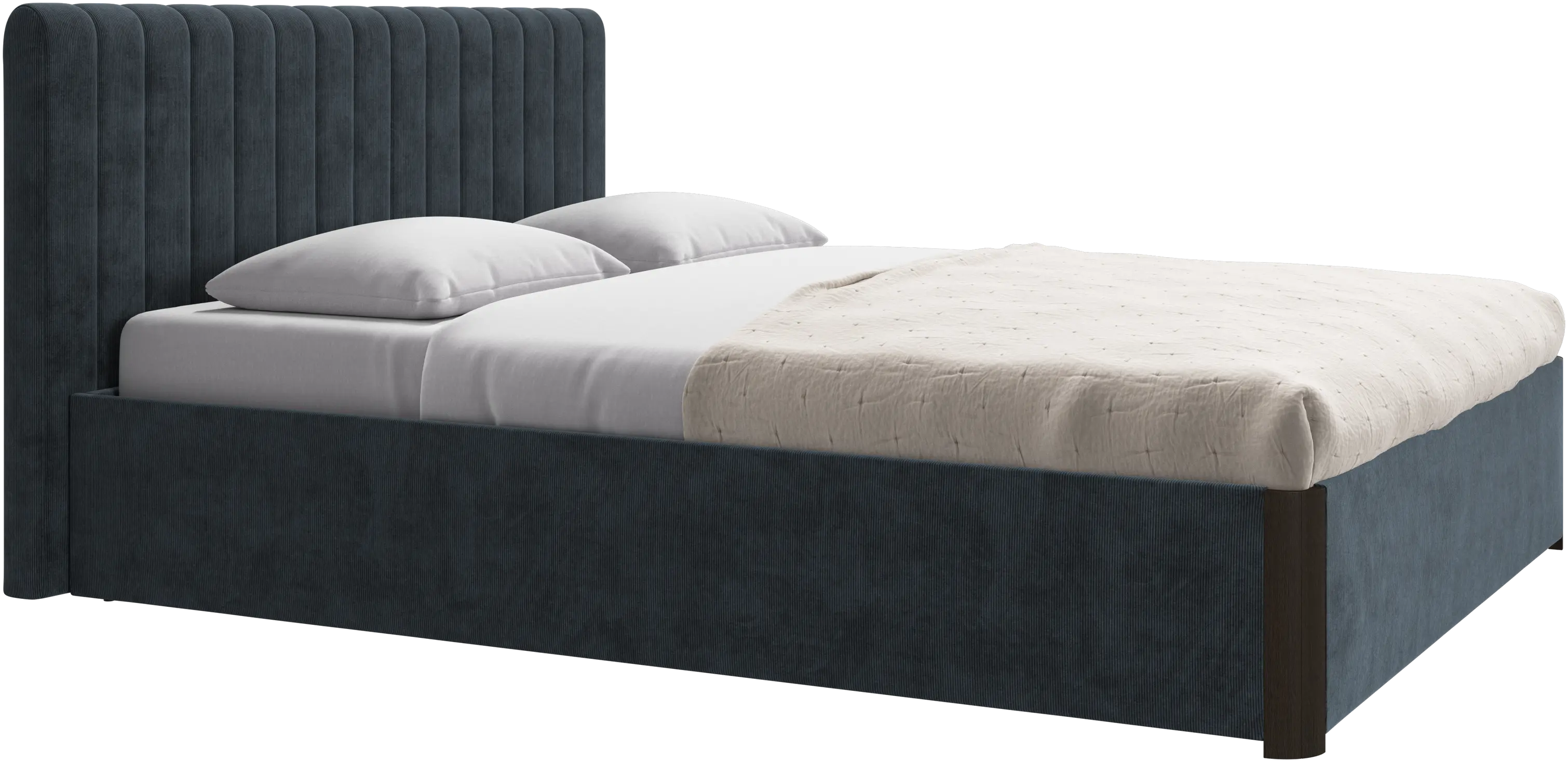 Element bed, bed-mounted headboard, with slats and storage solution, excl. mattress