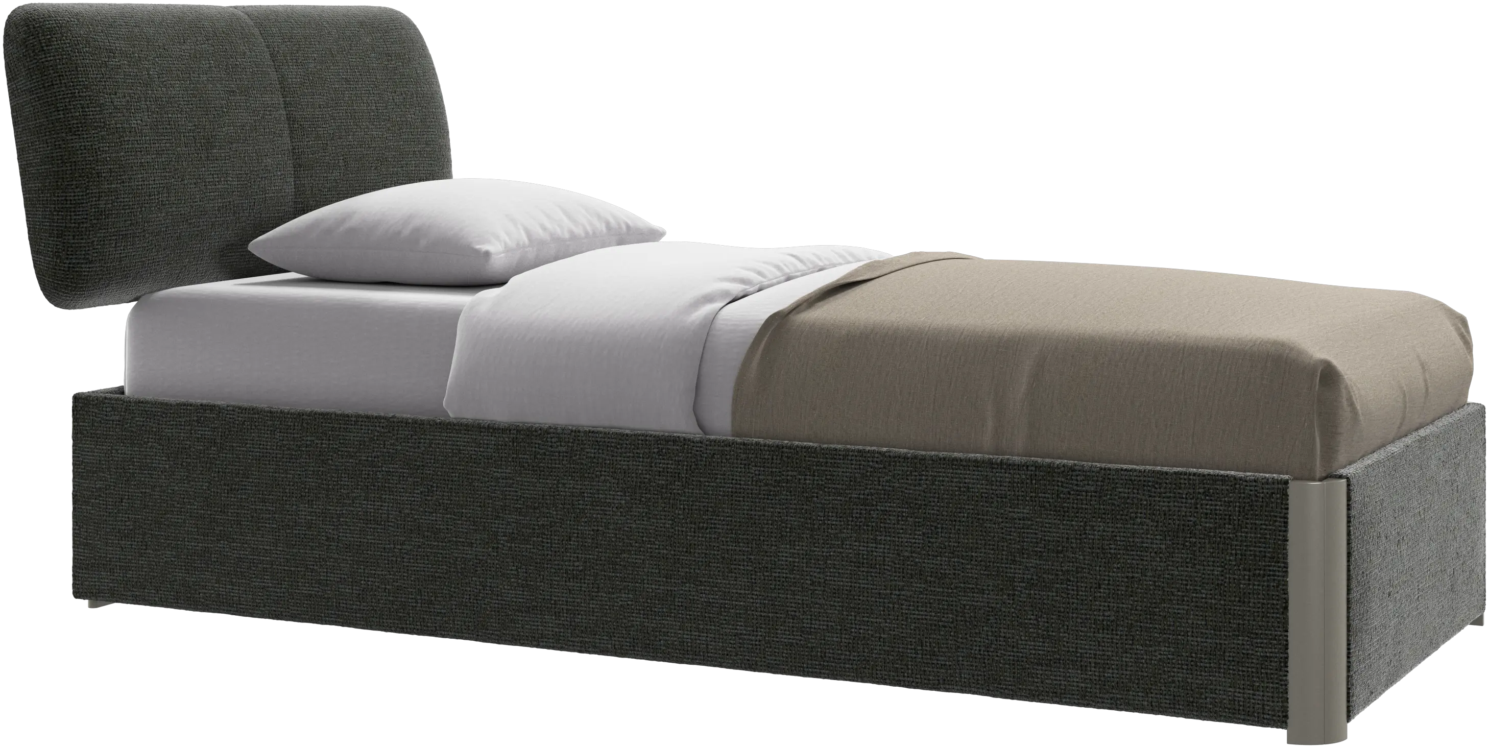 Element cama, cabecero montado en la cama, con láminas y solución de almacenamiento, excl. colchón