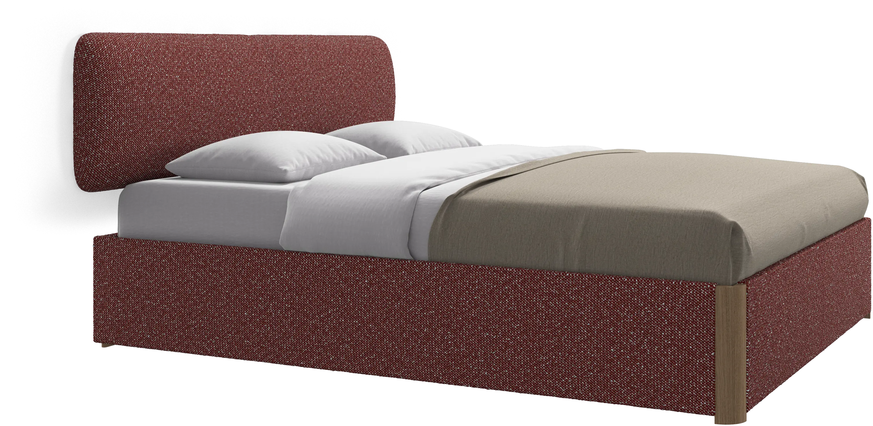 Element bed, wall-mounted headboard, with slats and storage solution, excl. mattress