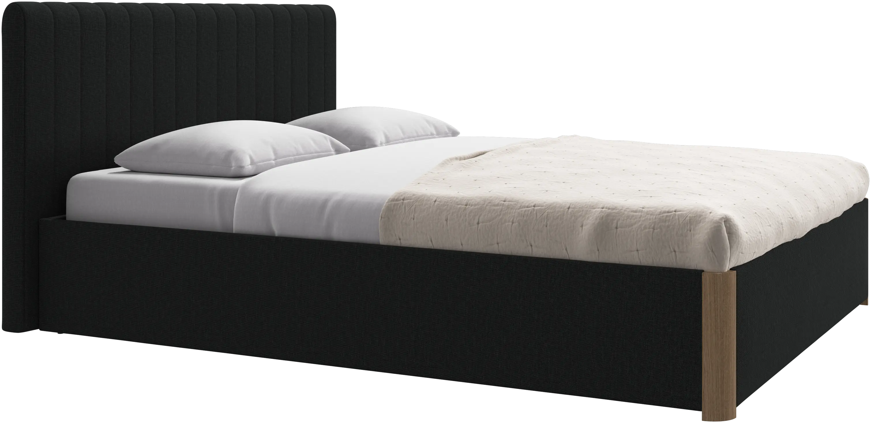 Element bed, bed-mounted headboard, with slats and storage solution, excl. mattress