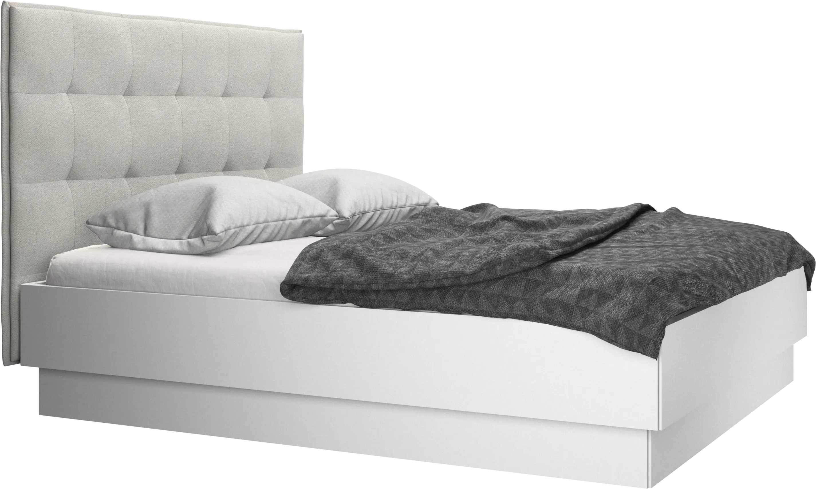 Lugano storage bed with lift-up frame and slats, excl. mattress