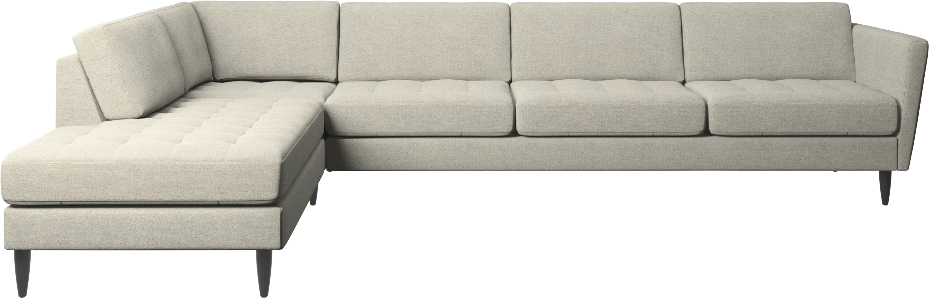 Osaka corner sofa with lounging unit, tufted seat