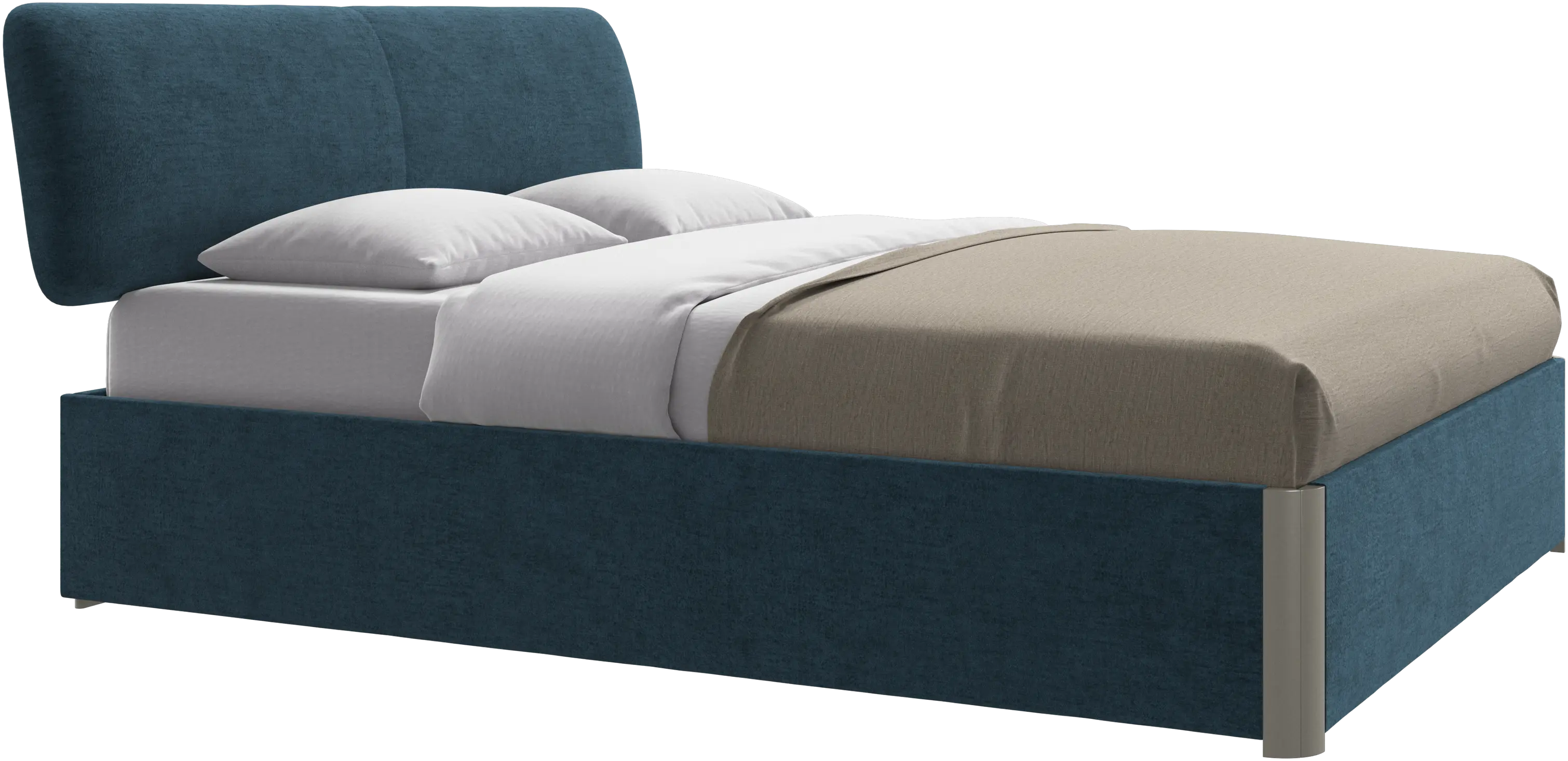 Element bed, bed-mounted headboard, with slats and storage solution, excl. mattress