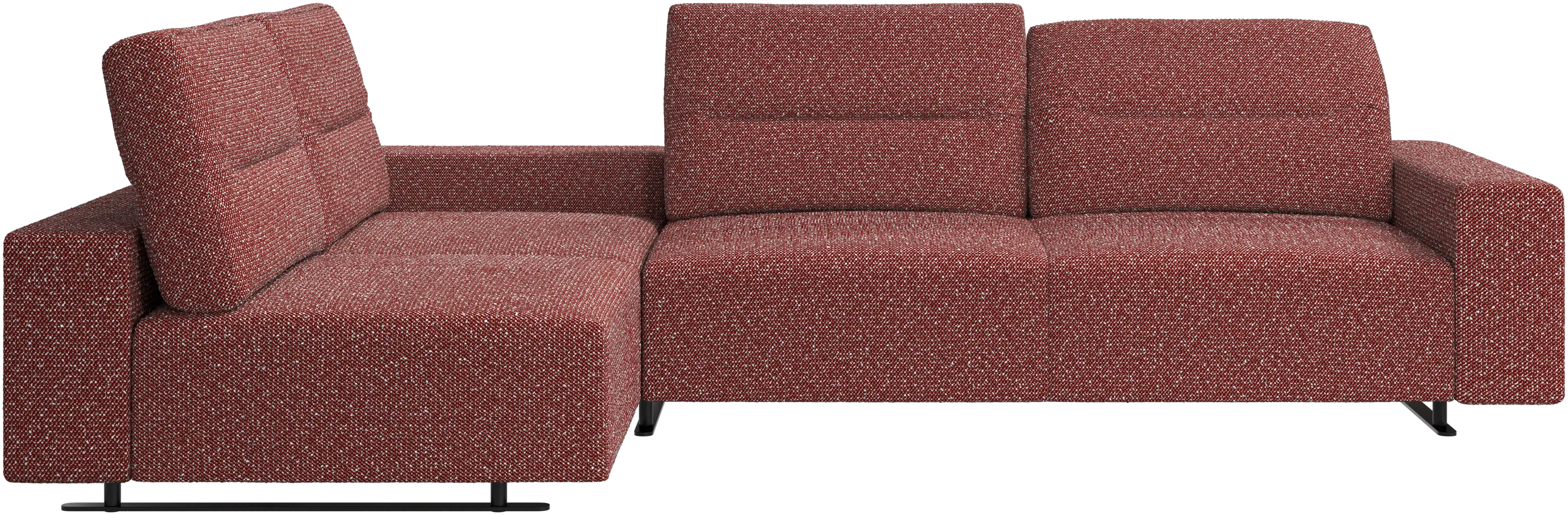 Hampton corner sofa with adjustable back and storage on right side