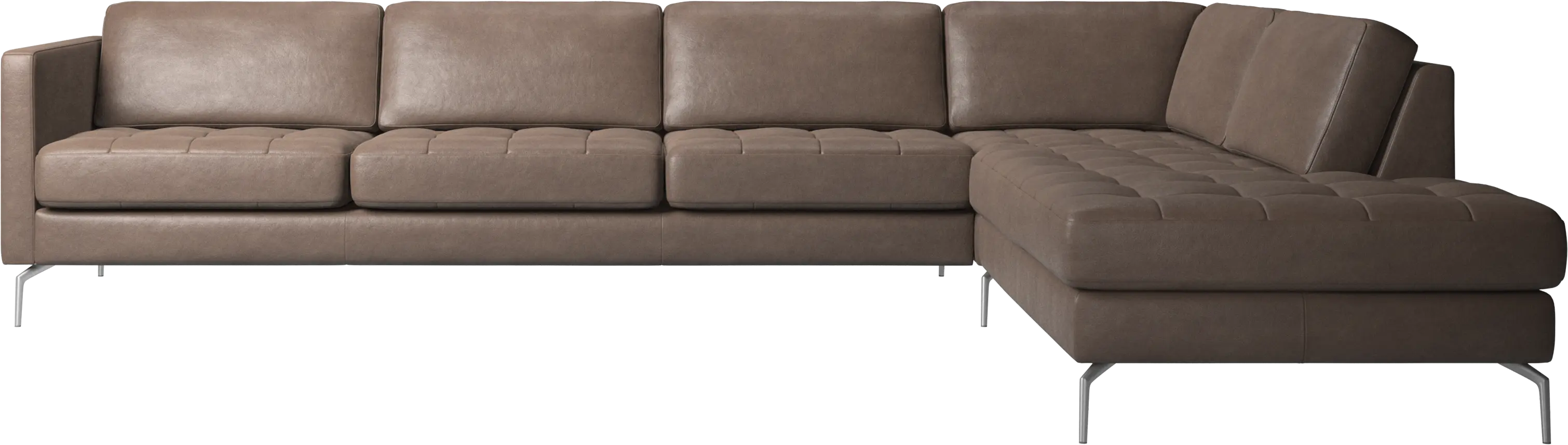Osaka corner sofa with lounging unit, tufted seat