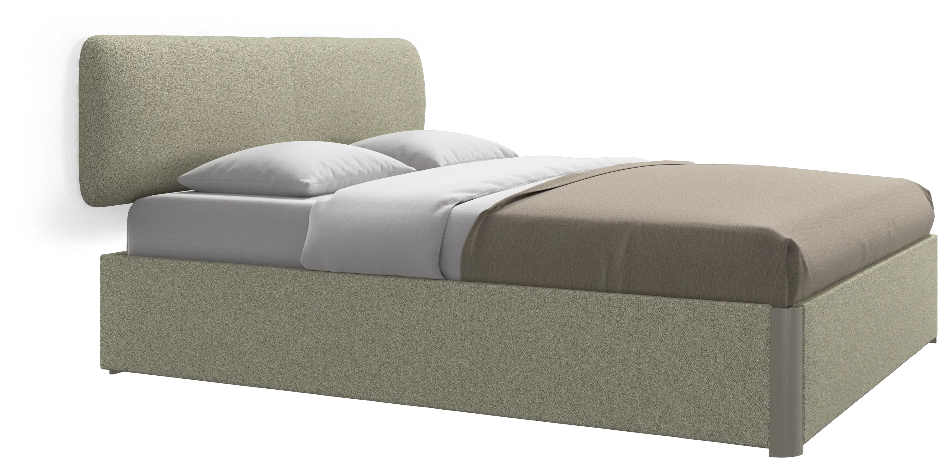Element bed, wall-mounted headboard, with slats and storage solution, excl. mattress