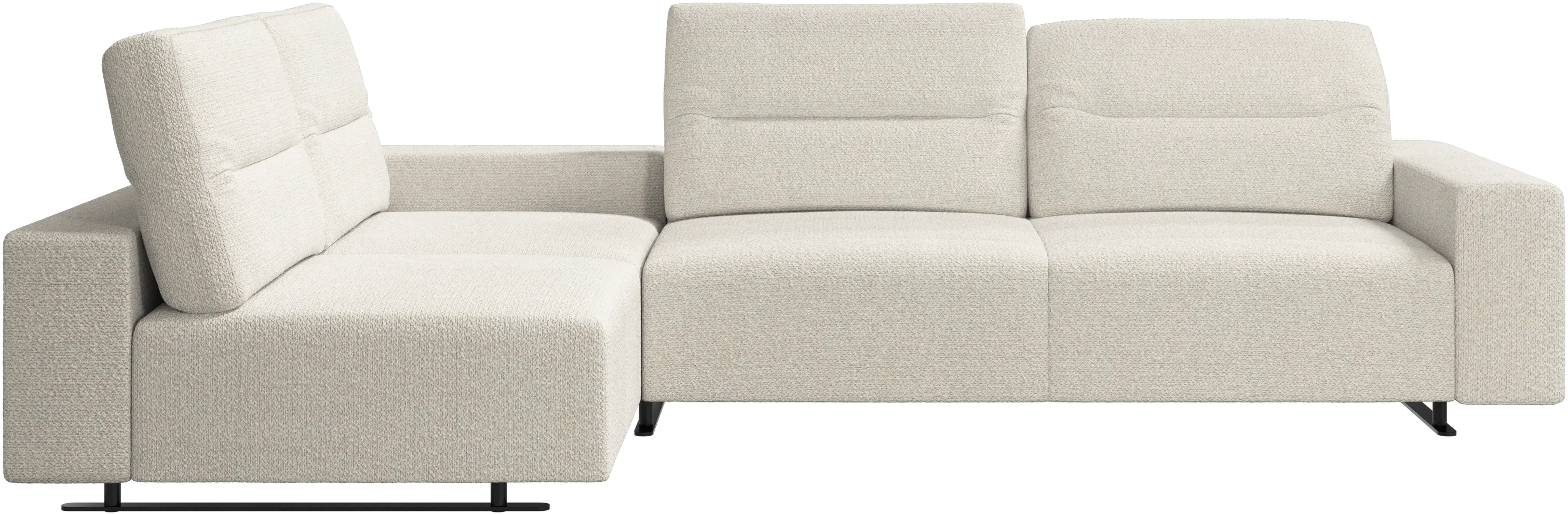 Hampton corner sofa with adjustable back and storage on right side