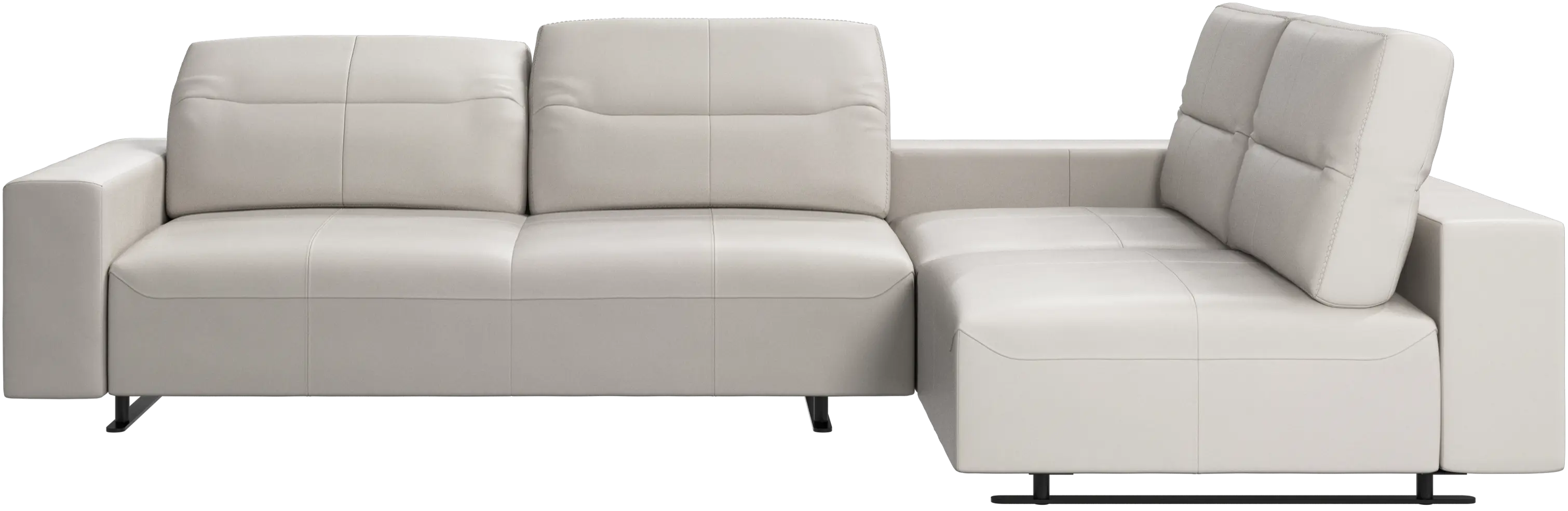 Sofá de canto Hampton com encosto ajustável e arrumação no lado esquerdo