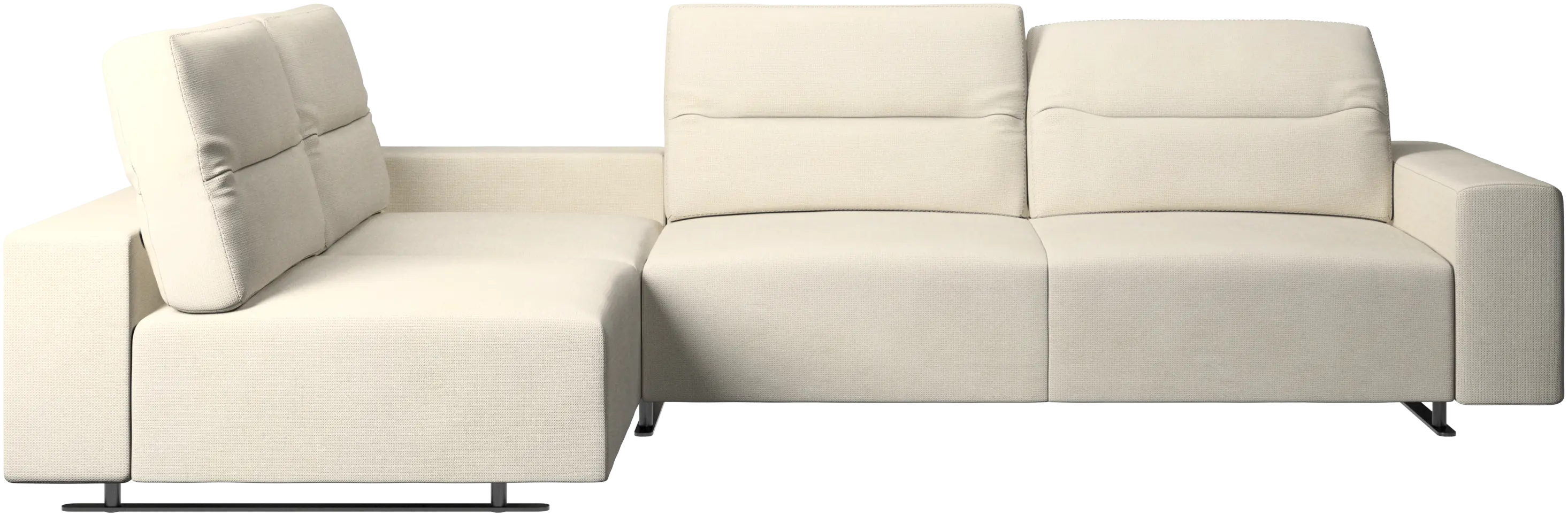 Hampton corner sofa with adjustable back and storage on right side