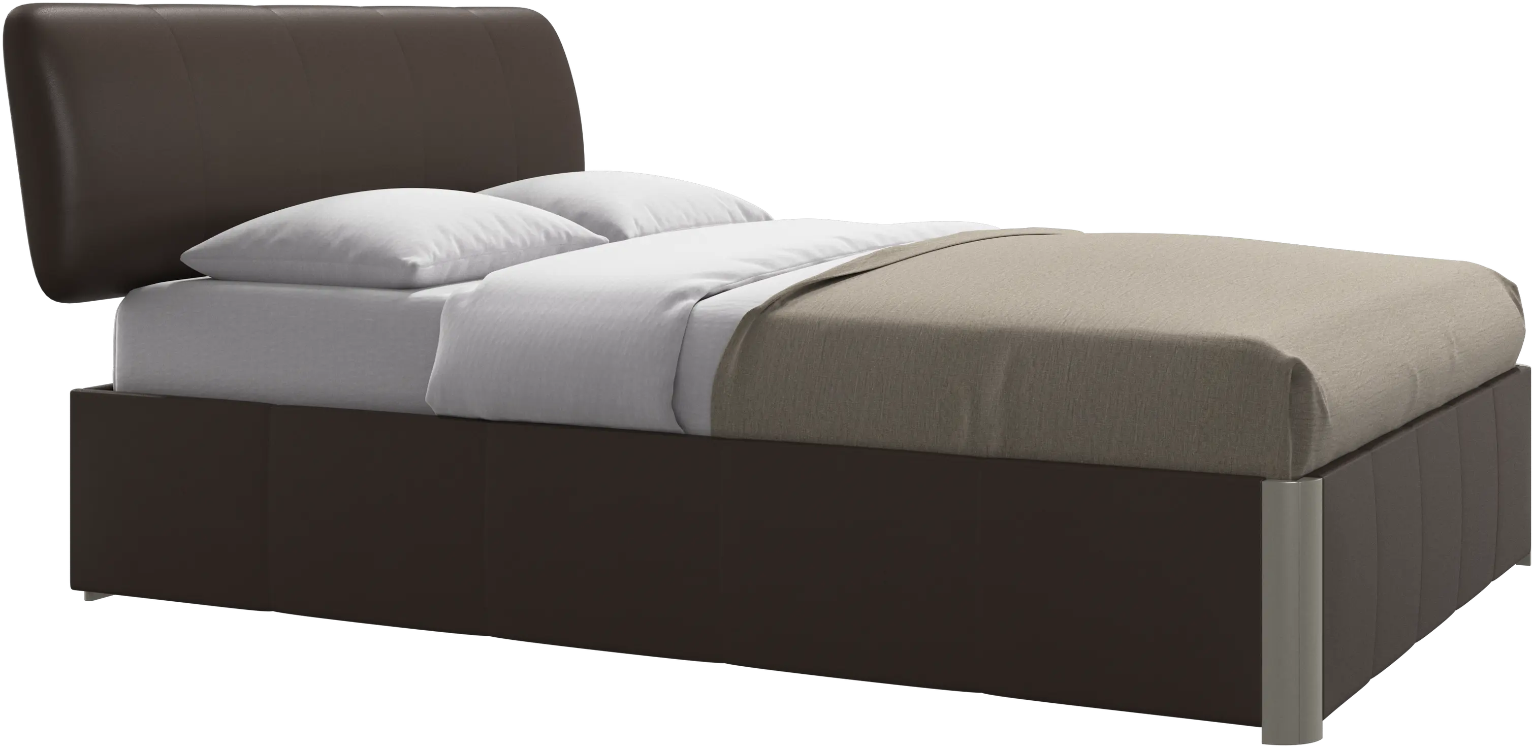 Element bed, bed-mounted headboard, with slats and storage solution, excl. mattress