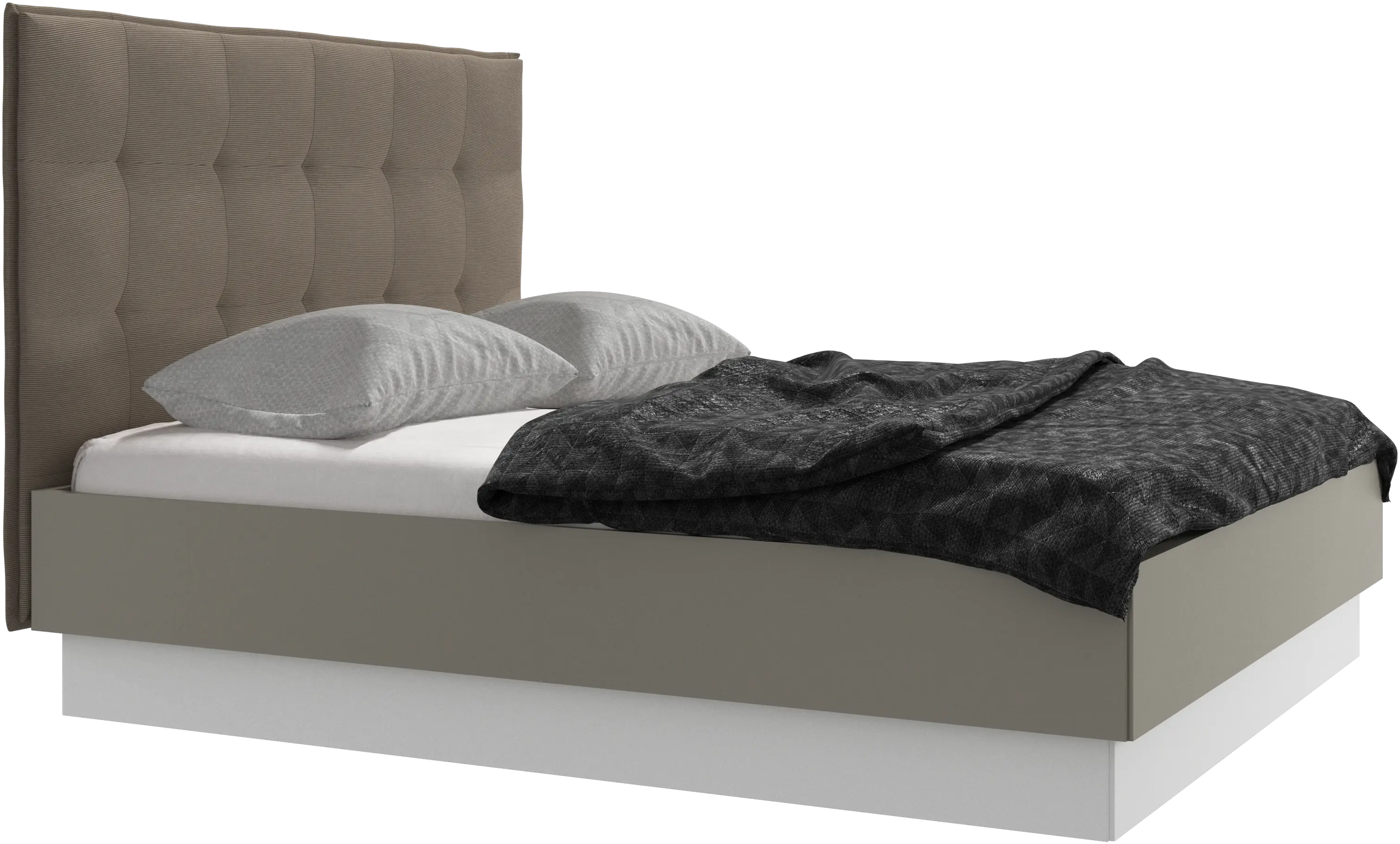 Lugano bed met opbergruimte en omhoogklappend frame en lattenbodem, excl. matras