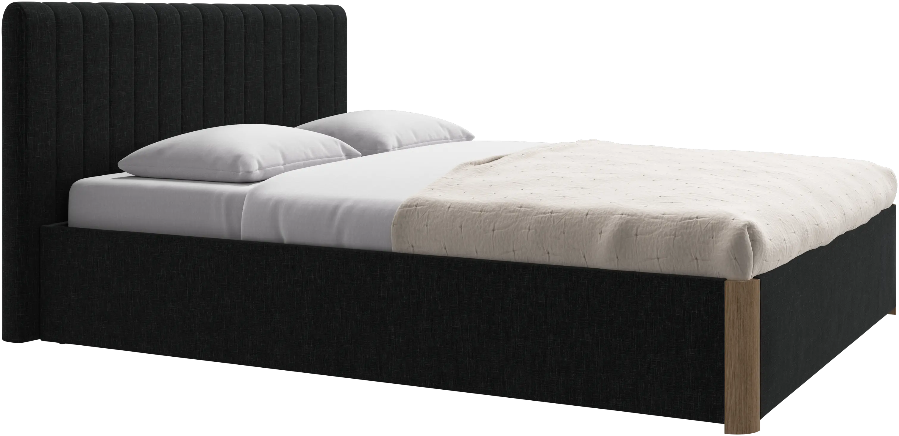 Element bed, bed-mounted headboard, with slats and storage solution, excl. mattress