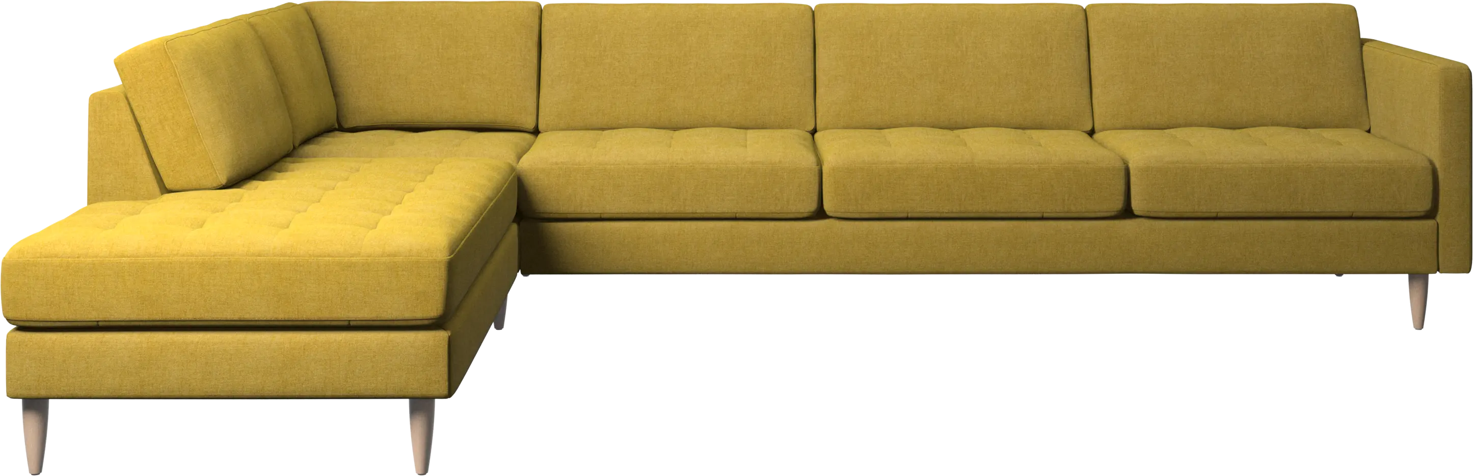 Osaka corner sofa with lounging unit, tufted seat