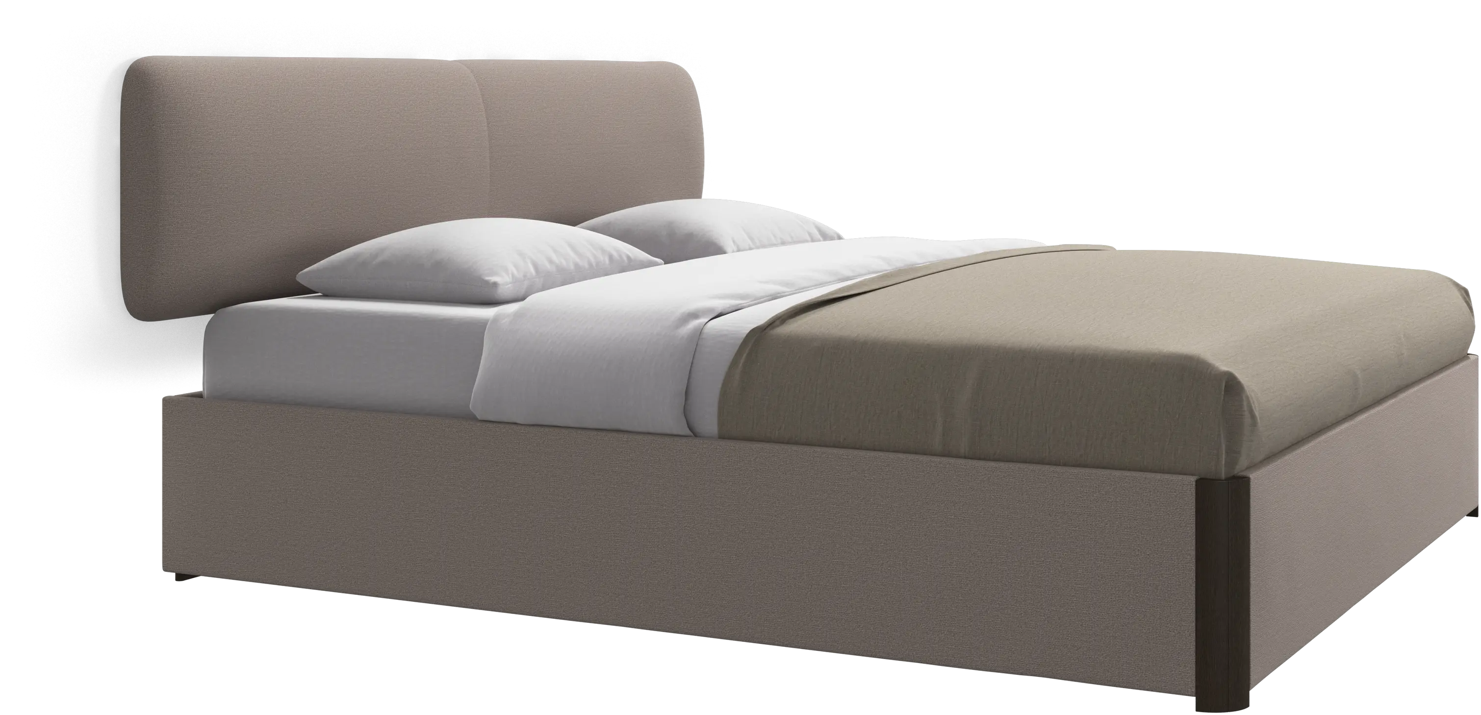 Element bed, wall-mounted headboard, with slats and storage solution, excl. mattress
