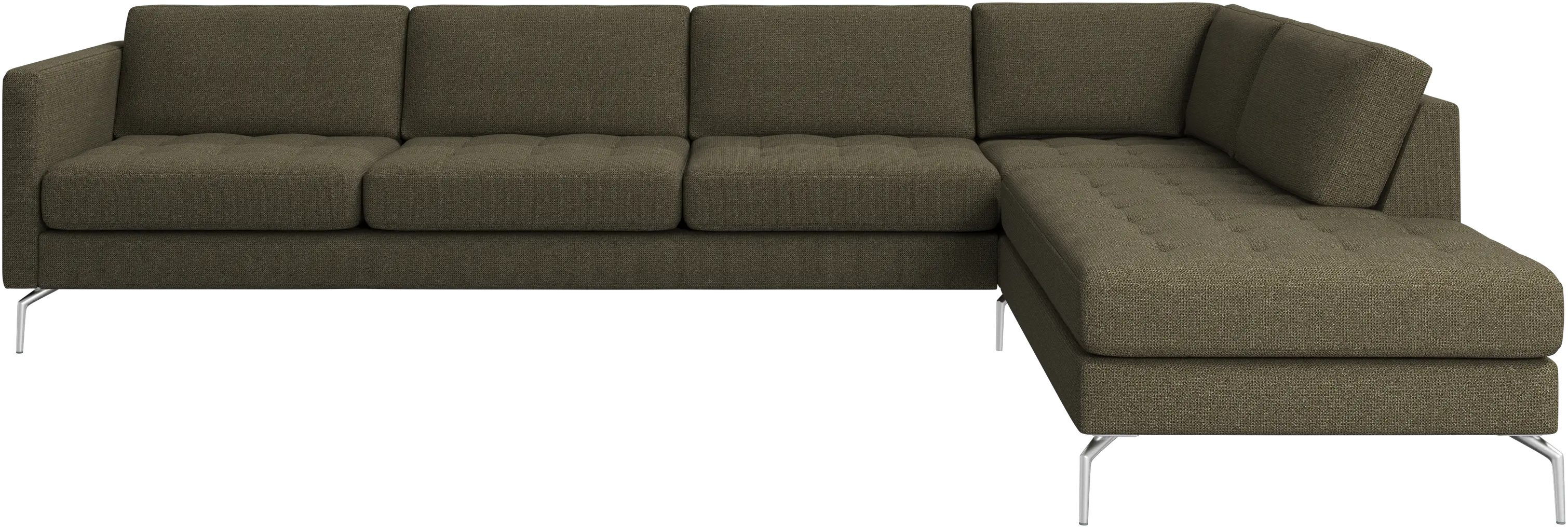 Osaka corner sofa with lounging unit, tufted seat
