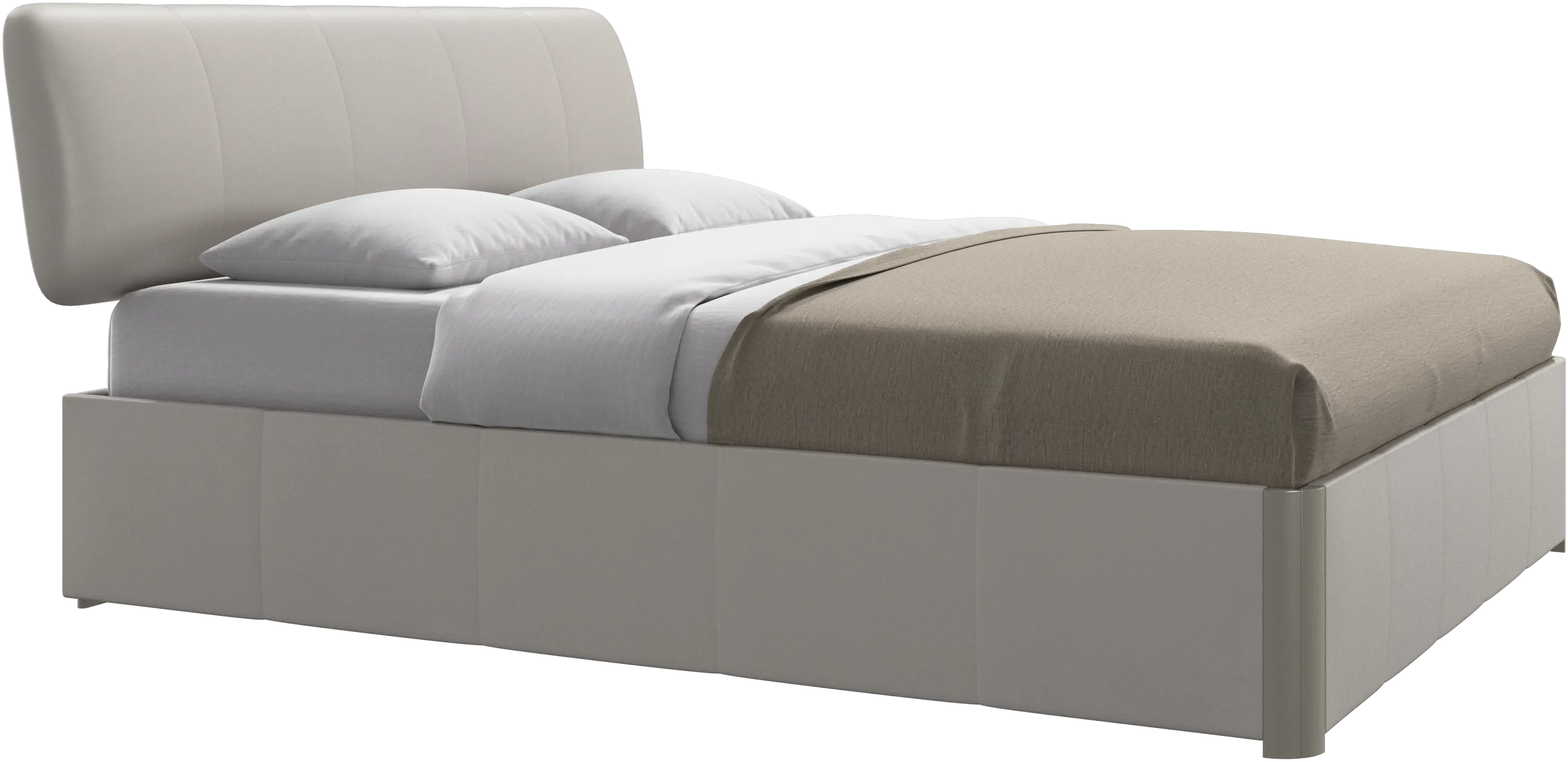 Element cama, cabecero montado en la cama, con láminas y solución de almacenamiento, excl. colchón