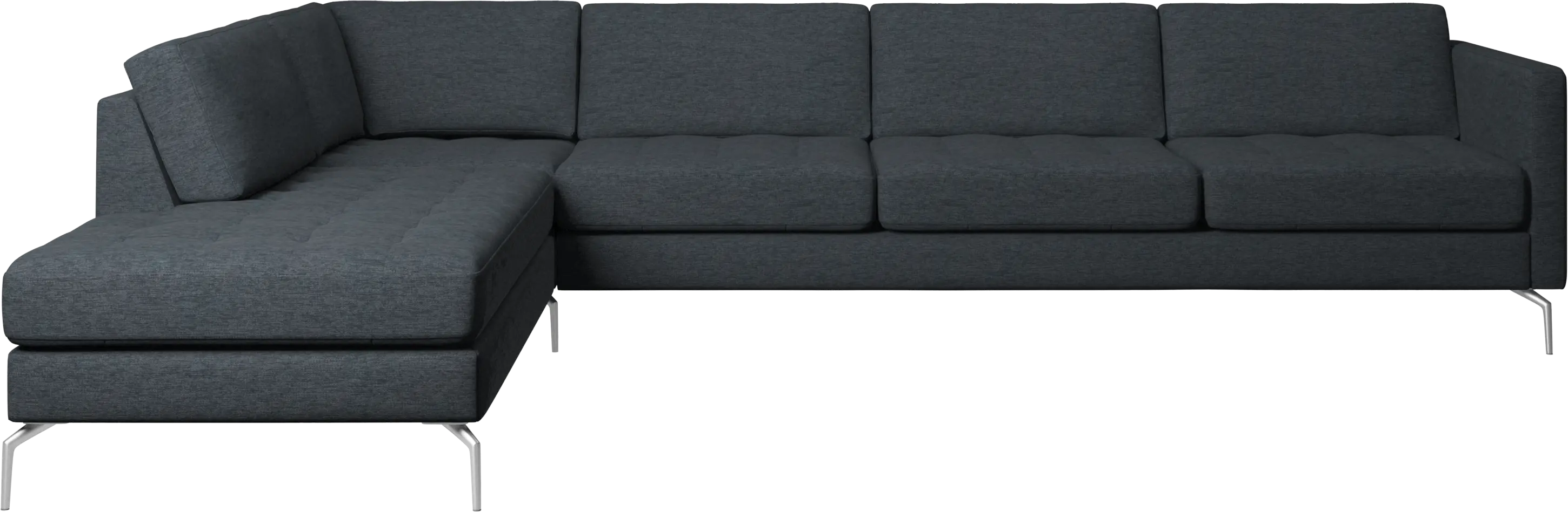 Osaka corner sofa with lounging unit, tufted seat