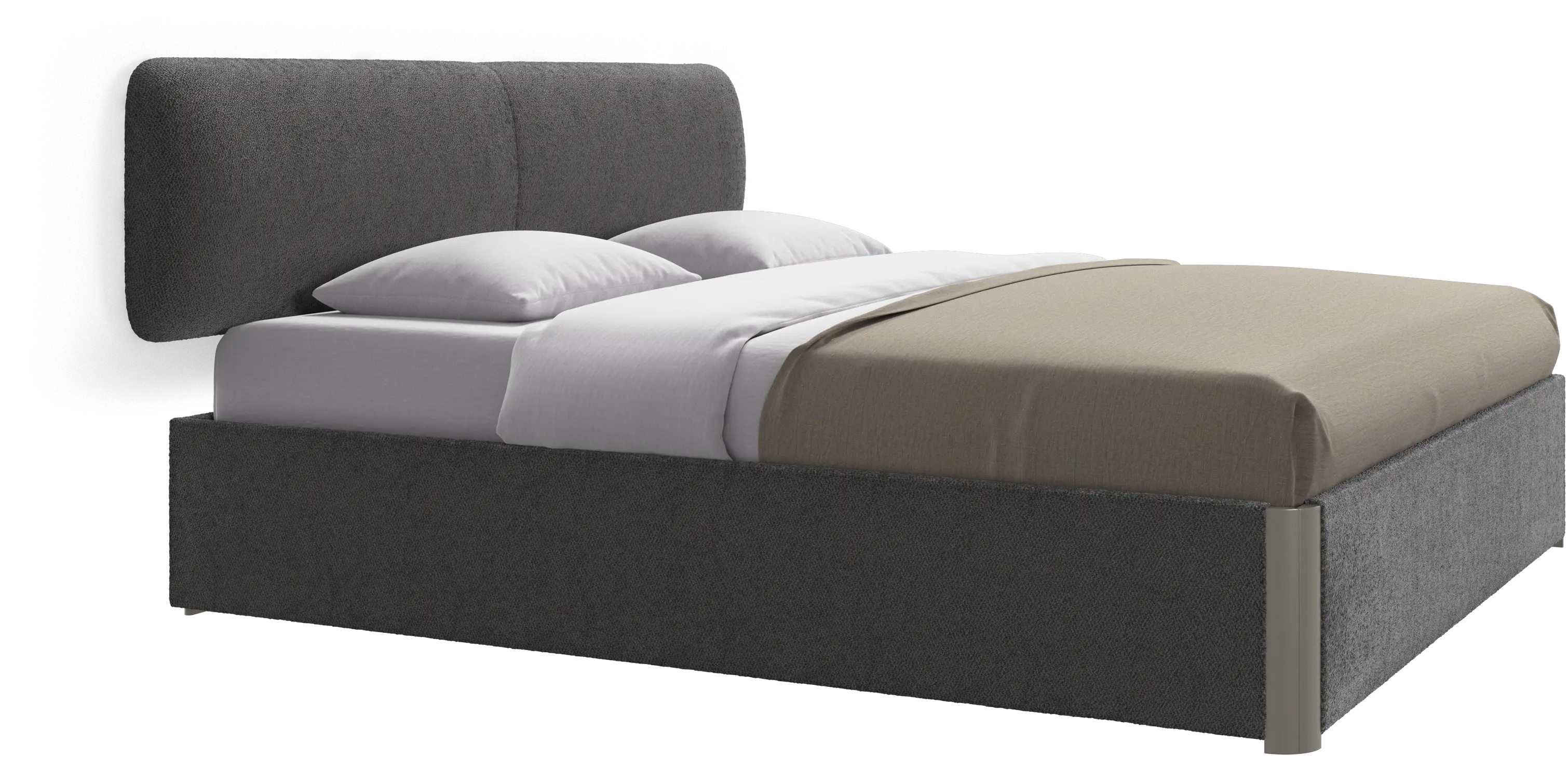 Element bed, wall-mounted headboard, with slats and storage solution, excl. mattress