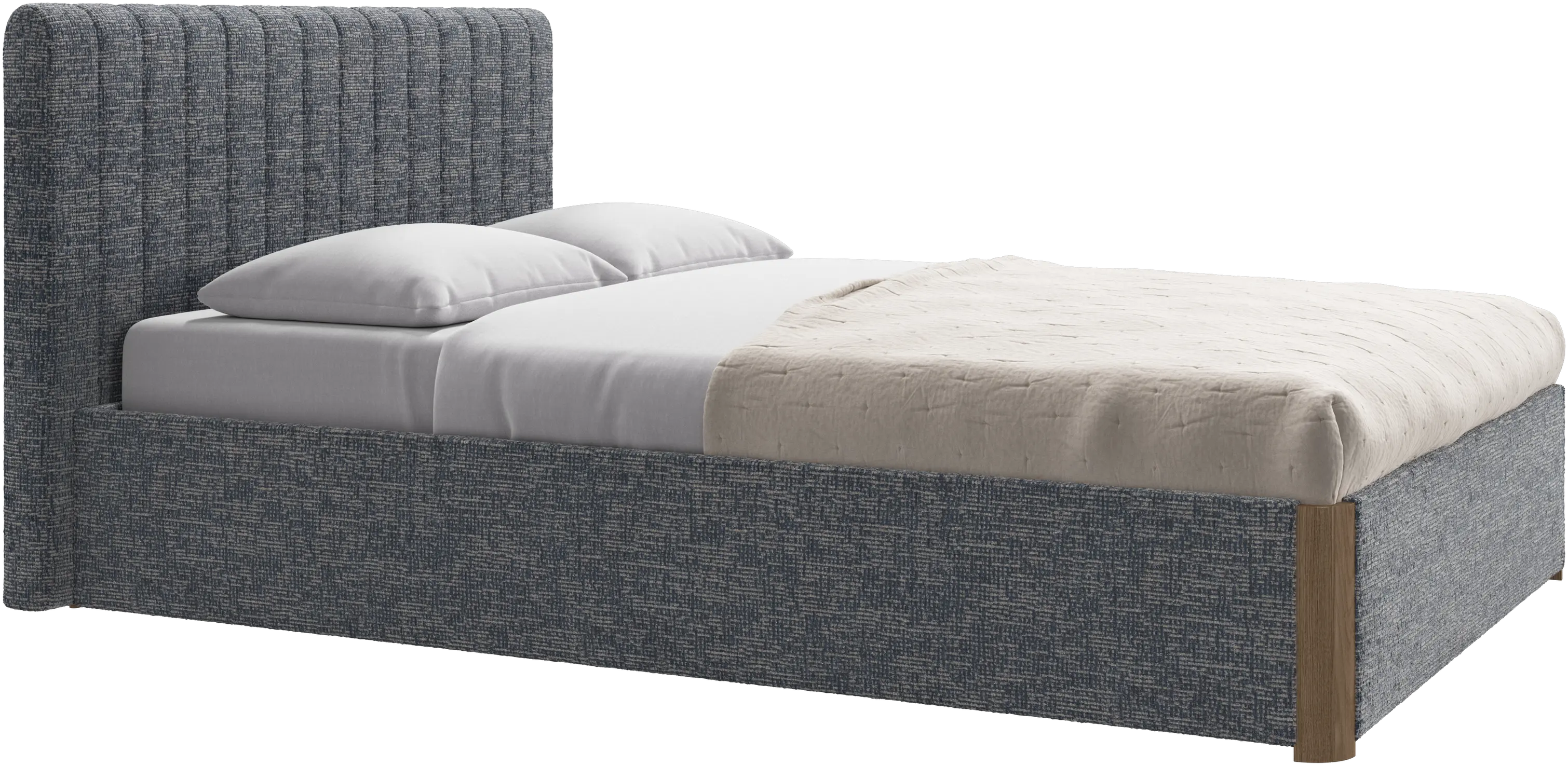 Element postel, čelo namontované na postel, s lamelami a úložným řešením, bez matrace