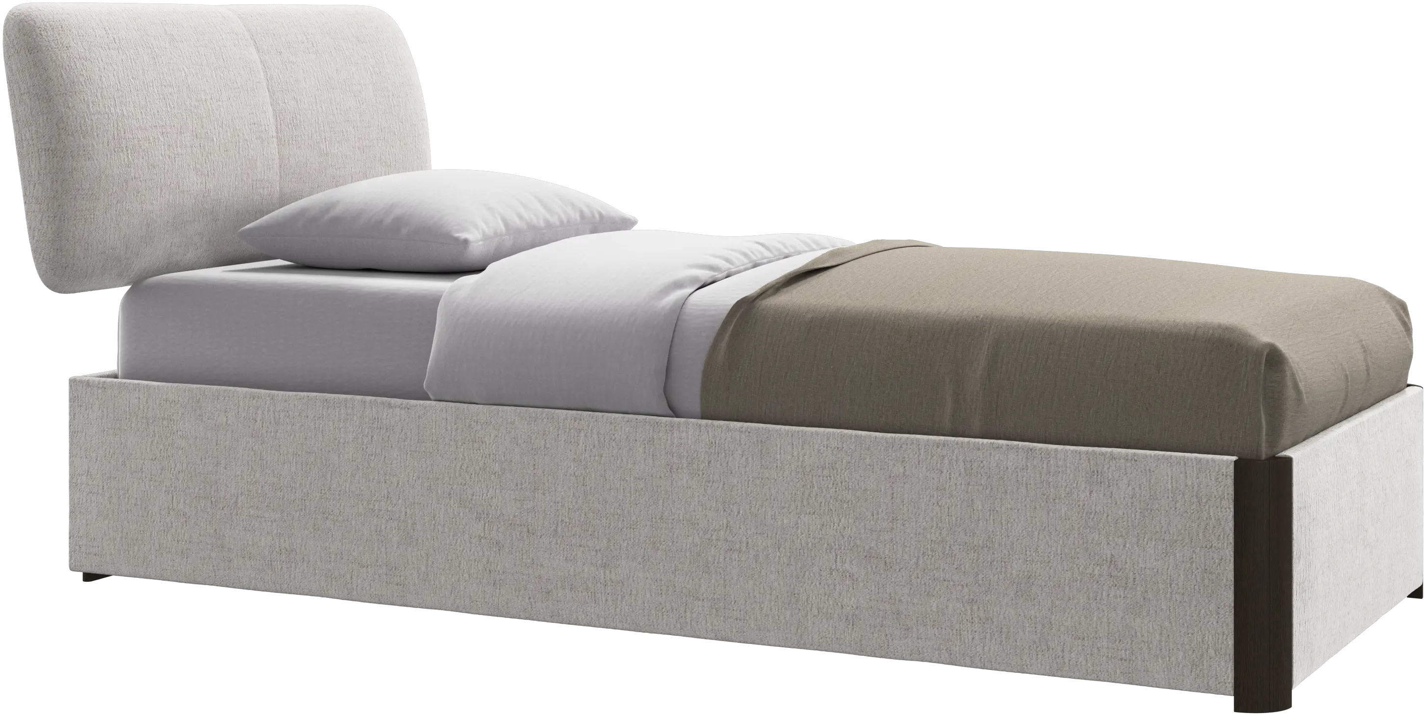 Element bed, bed-mounted headboard, with slats and storage solution, excl. mattress