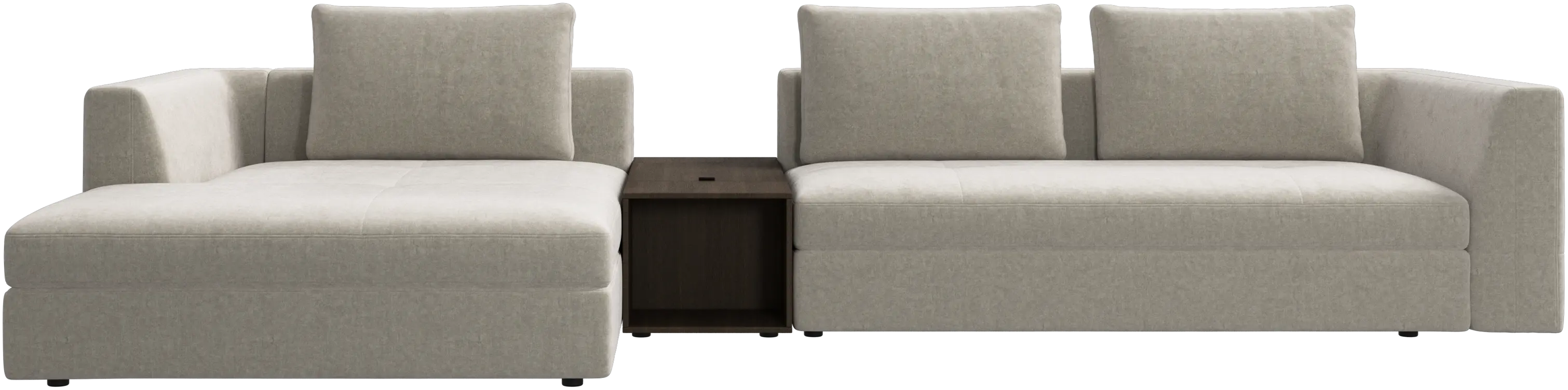 Sofá Bergamo con chaise longue y almacenamiento