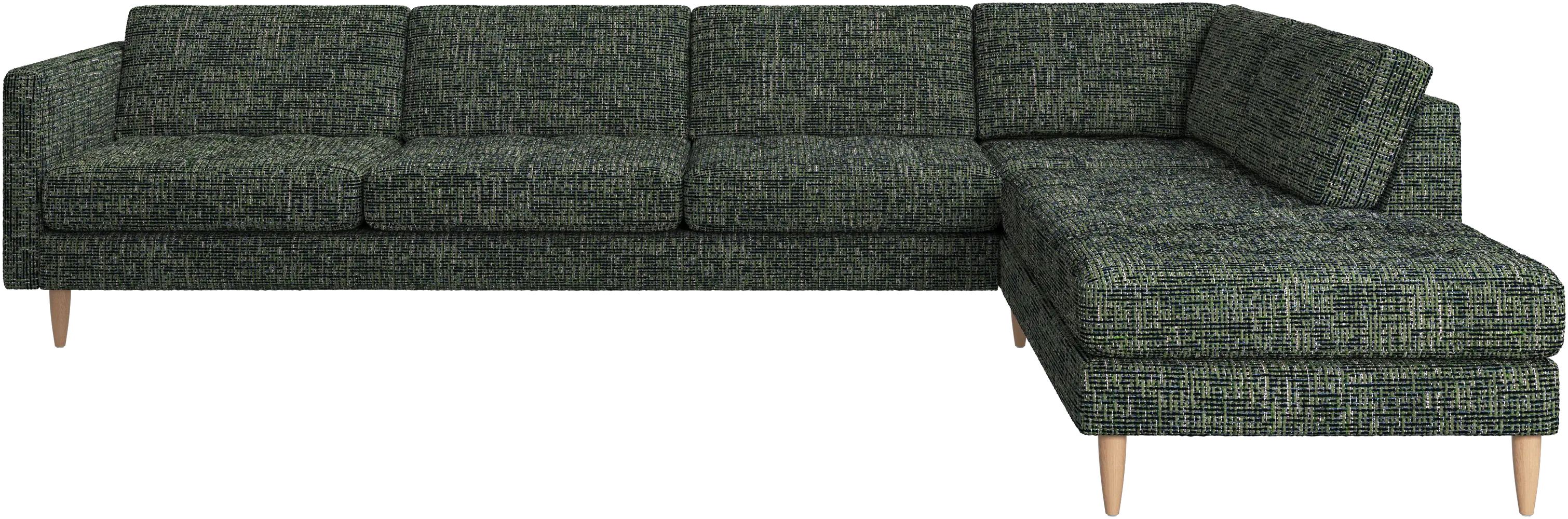 Osaka corner sofa with lounging unit, tufted seat